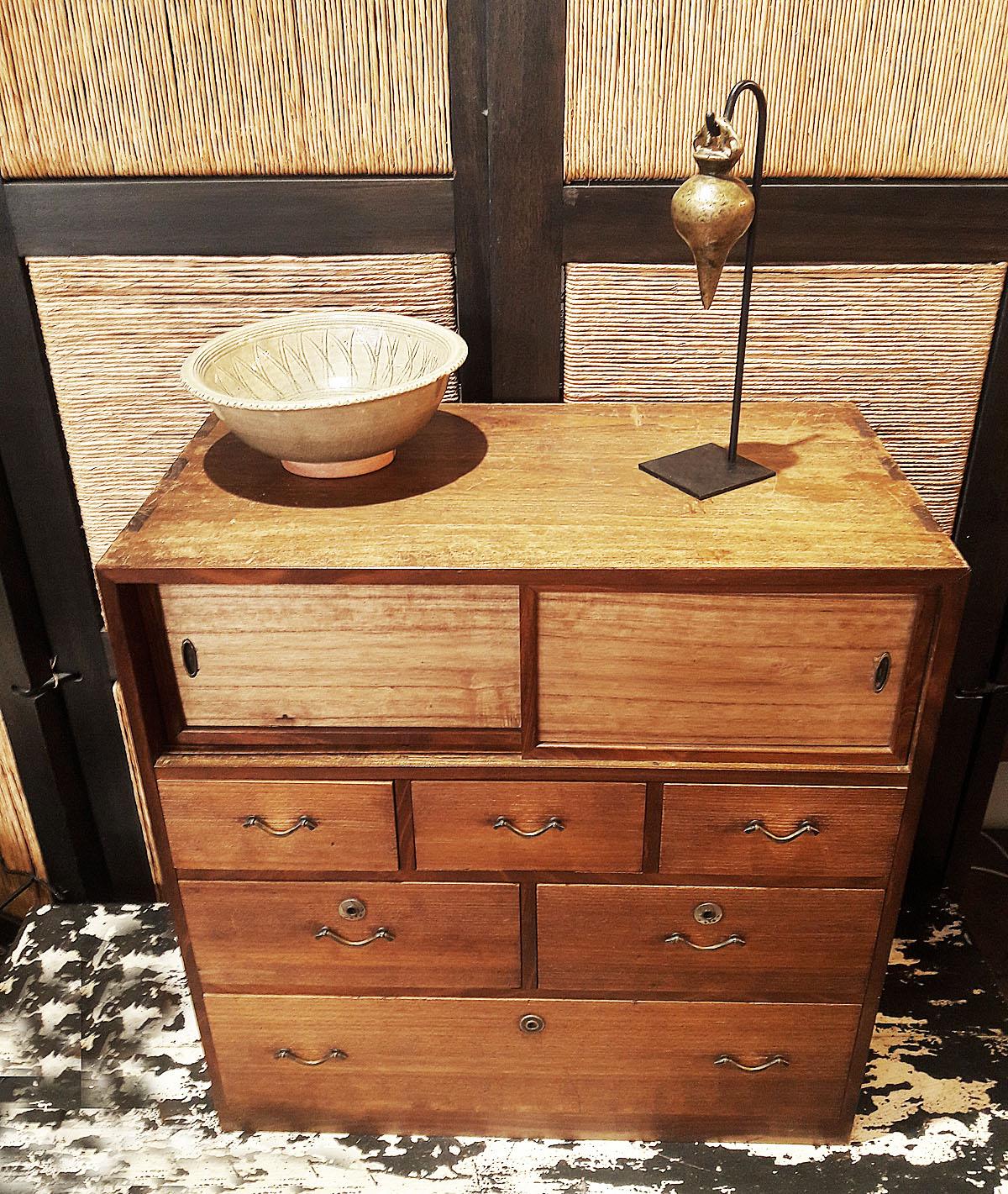 Small Wood Cabinet or Drawer Chest, Mid-20th Century 6