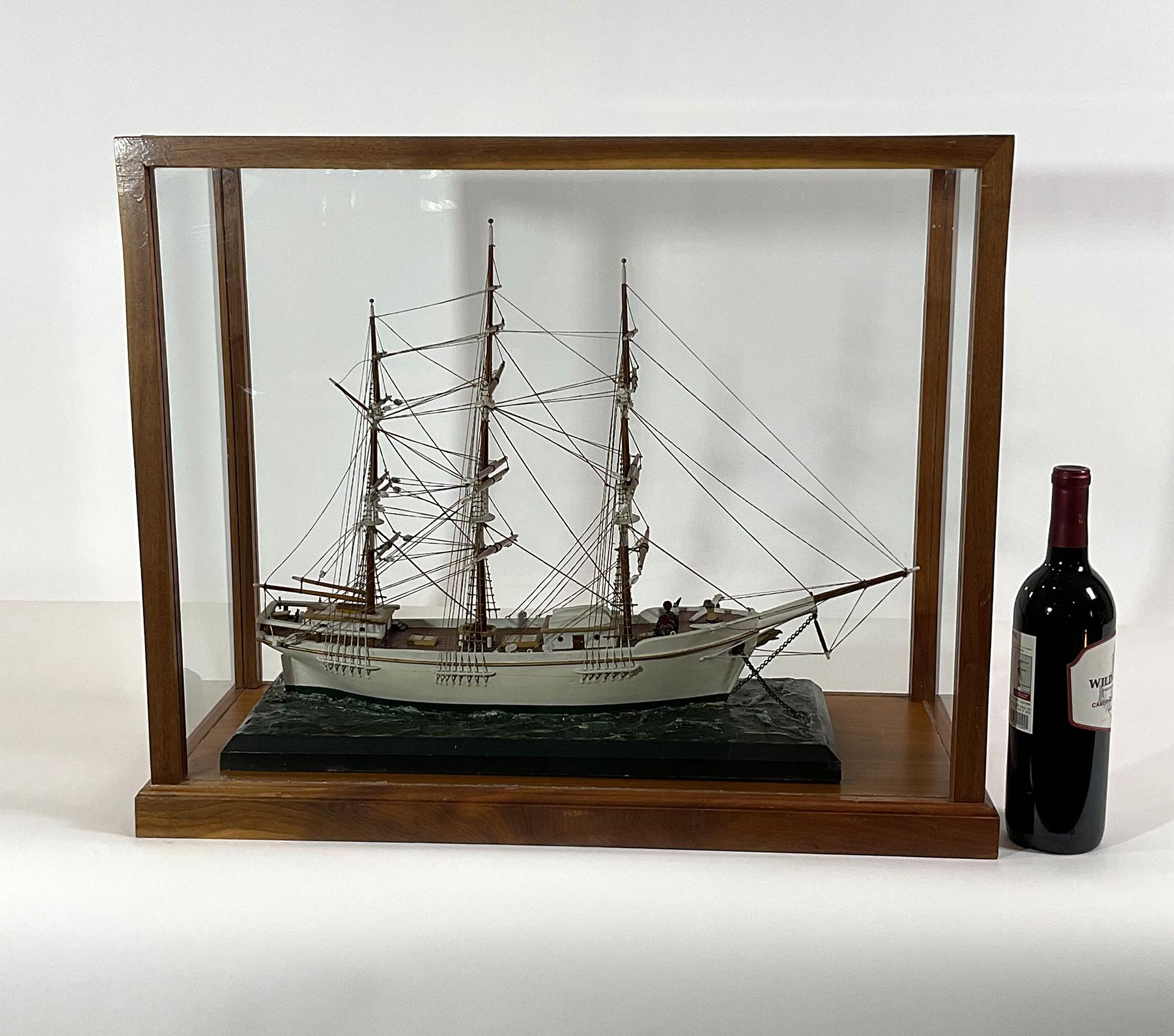 North American Small Wood Cased Ship Model 