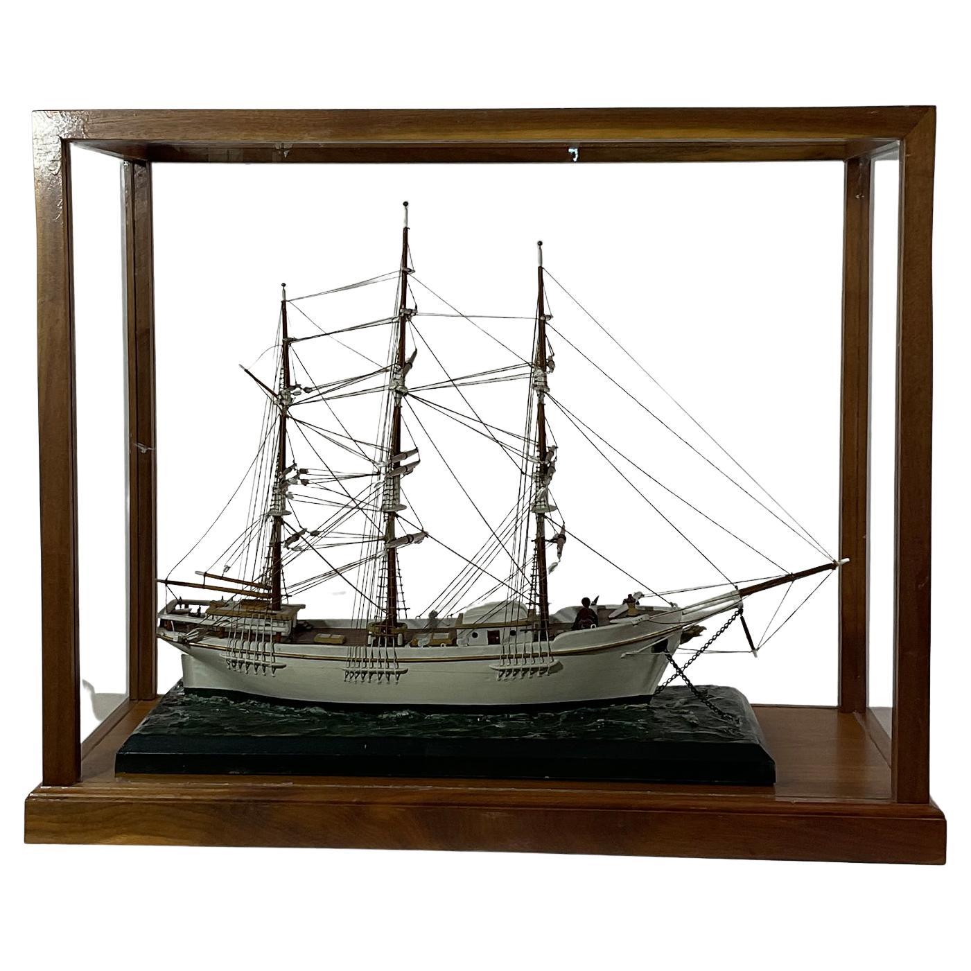 Small Wood Cased Ship Model "Paul Jones"