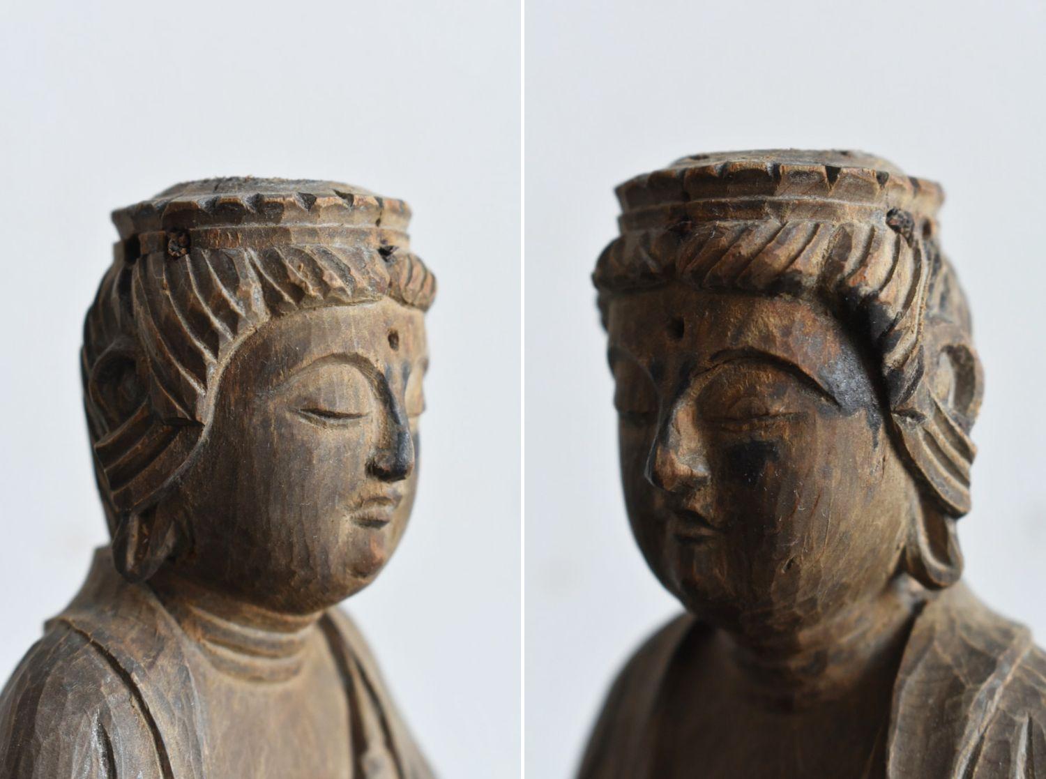 Piccola statua di Buddha in legno del periodo Edo in Giappone, dal 17° al 19° secolo. in vendita 4