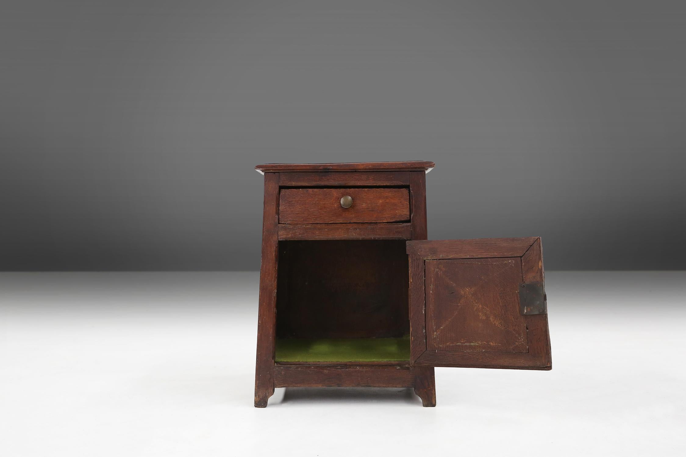 Rustic Small Wooden Cabinet circa 1900 For Sale