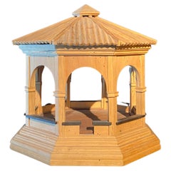 Small Wooden Vintage Architects Model of a Wooden Kiosk