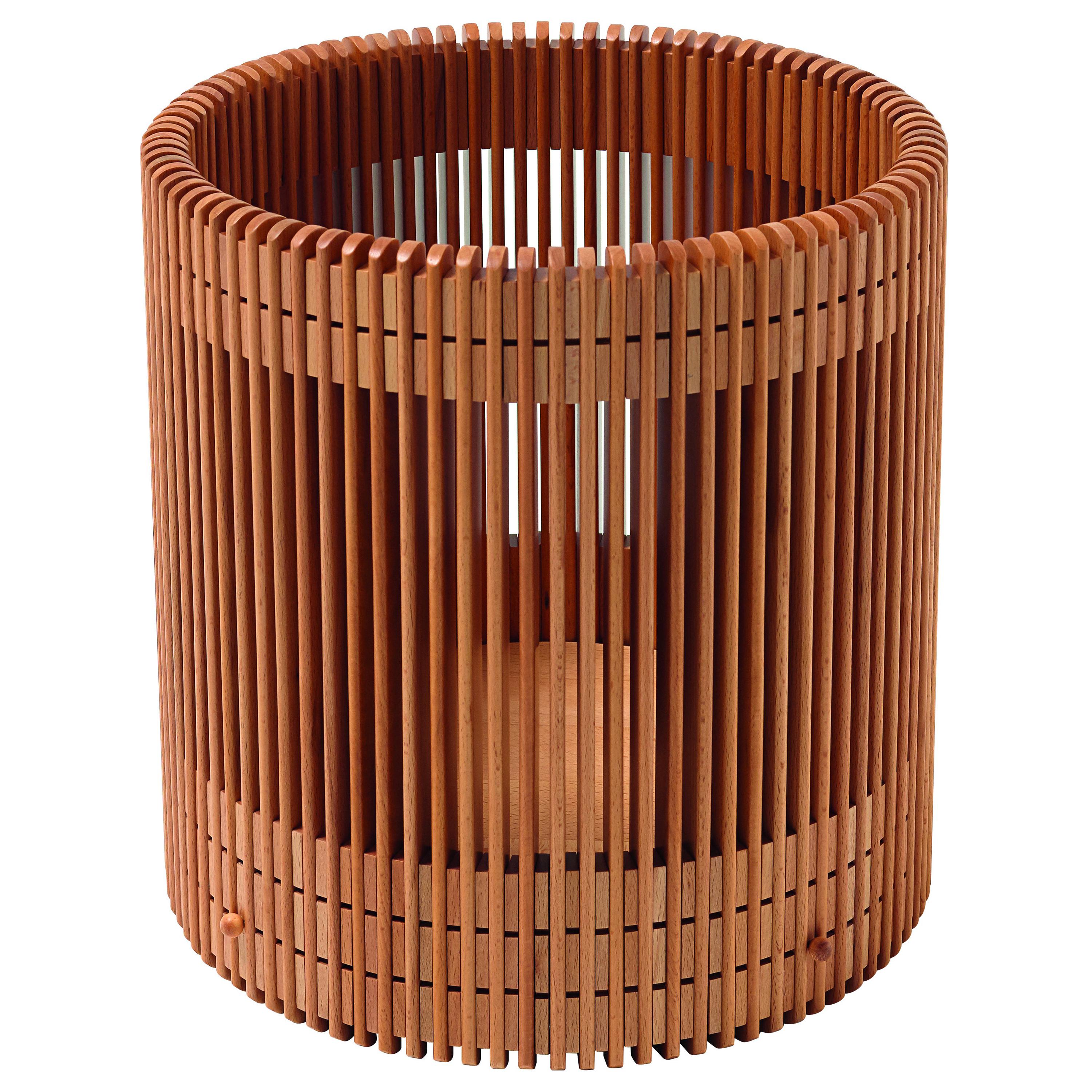 Emanuela Frattini Magnusson Small Wooden Wastepaper Basket for Bottega Ghianda For Sale
