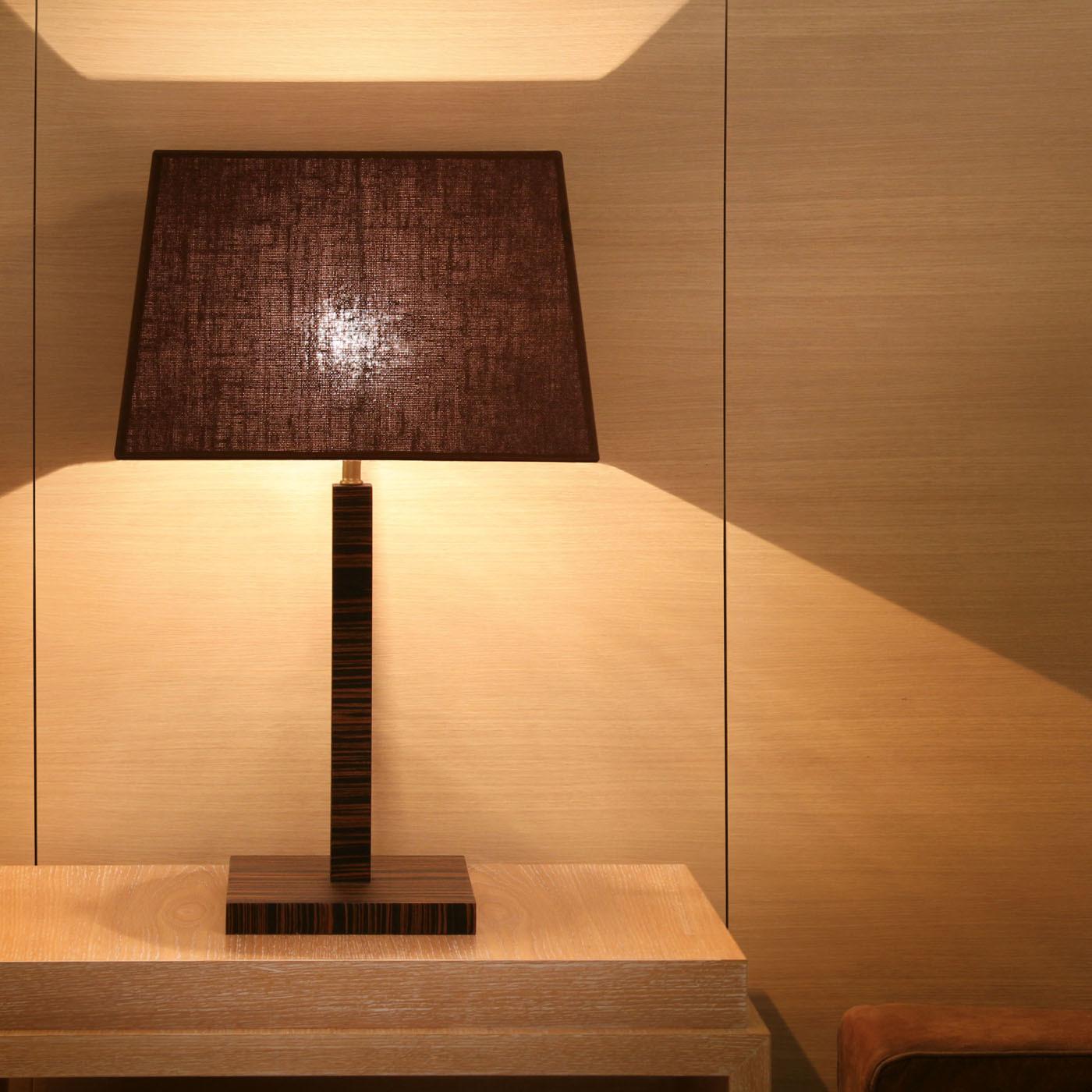 Italian Small Woody Table Lamp For Sale