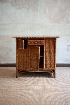 Small Woven Bamboo Sideboard