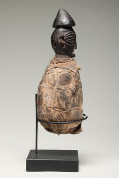 Small Wrapped Bundled Yaka Fetish on stand, DRC Congo, Africa