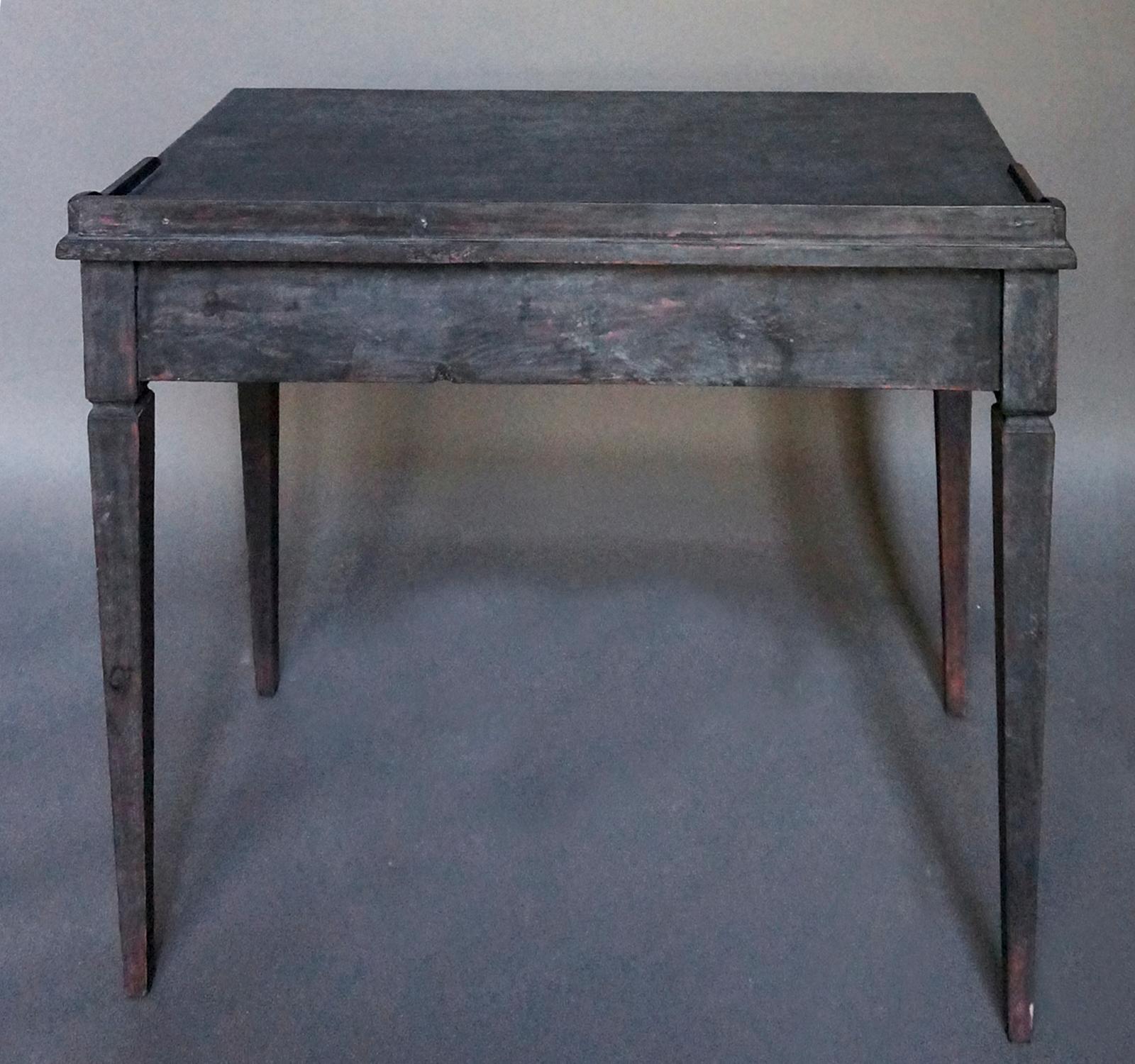 19th Century Small Writing Desk in Black Paint