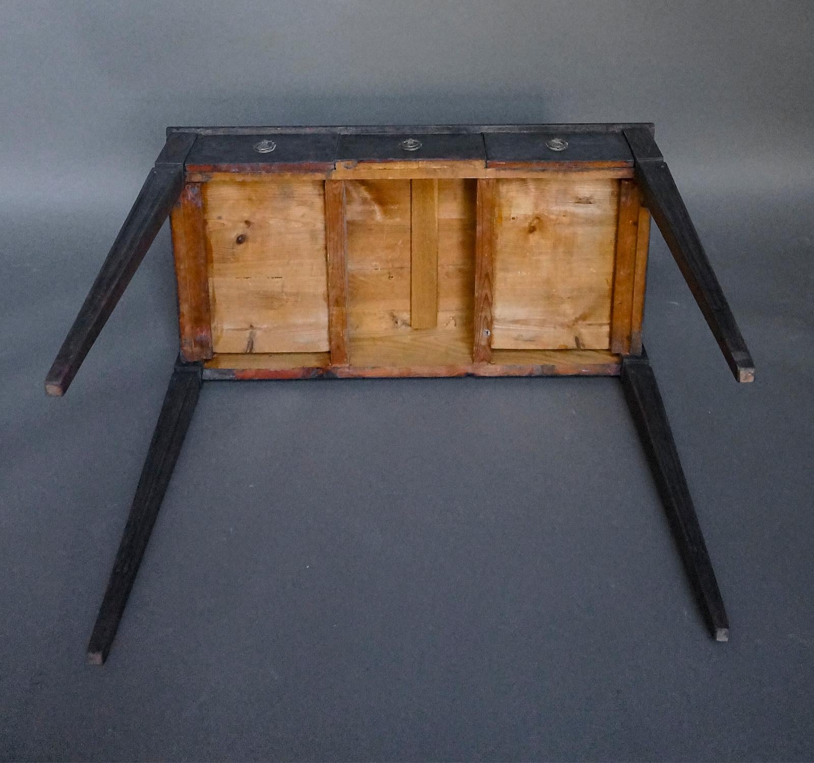Wood Small Writing Desk in Black Paint