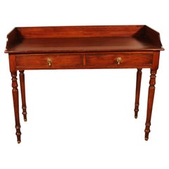 Small Writing Table With Two Drawers In Mahogany 19th Century