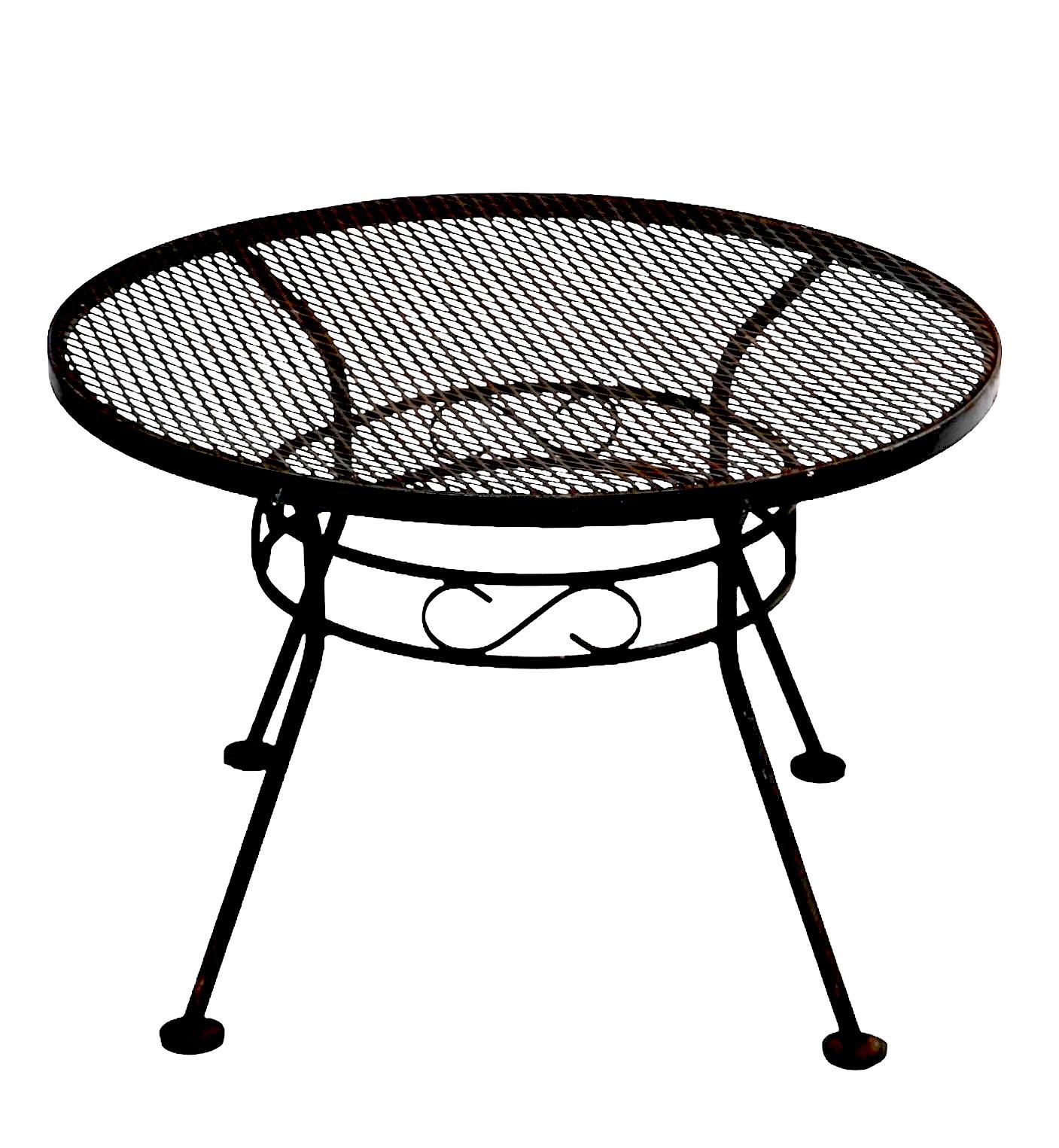  Small Wrought Iron  Garden Patio Poolside Table by Woodard c. 1940/60's For Sale 5