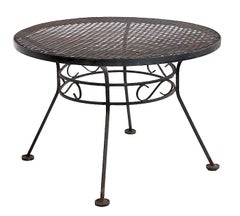 Small Wrought Iron Garden Patio Poolside Table by Woodard c. 1940/60's