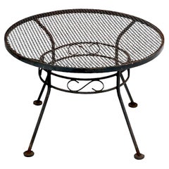 Vintage Small Wrought Iron  Garden Patio Poolside Table by Woodard c. 1940/60's