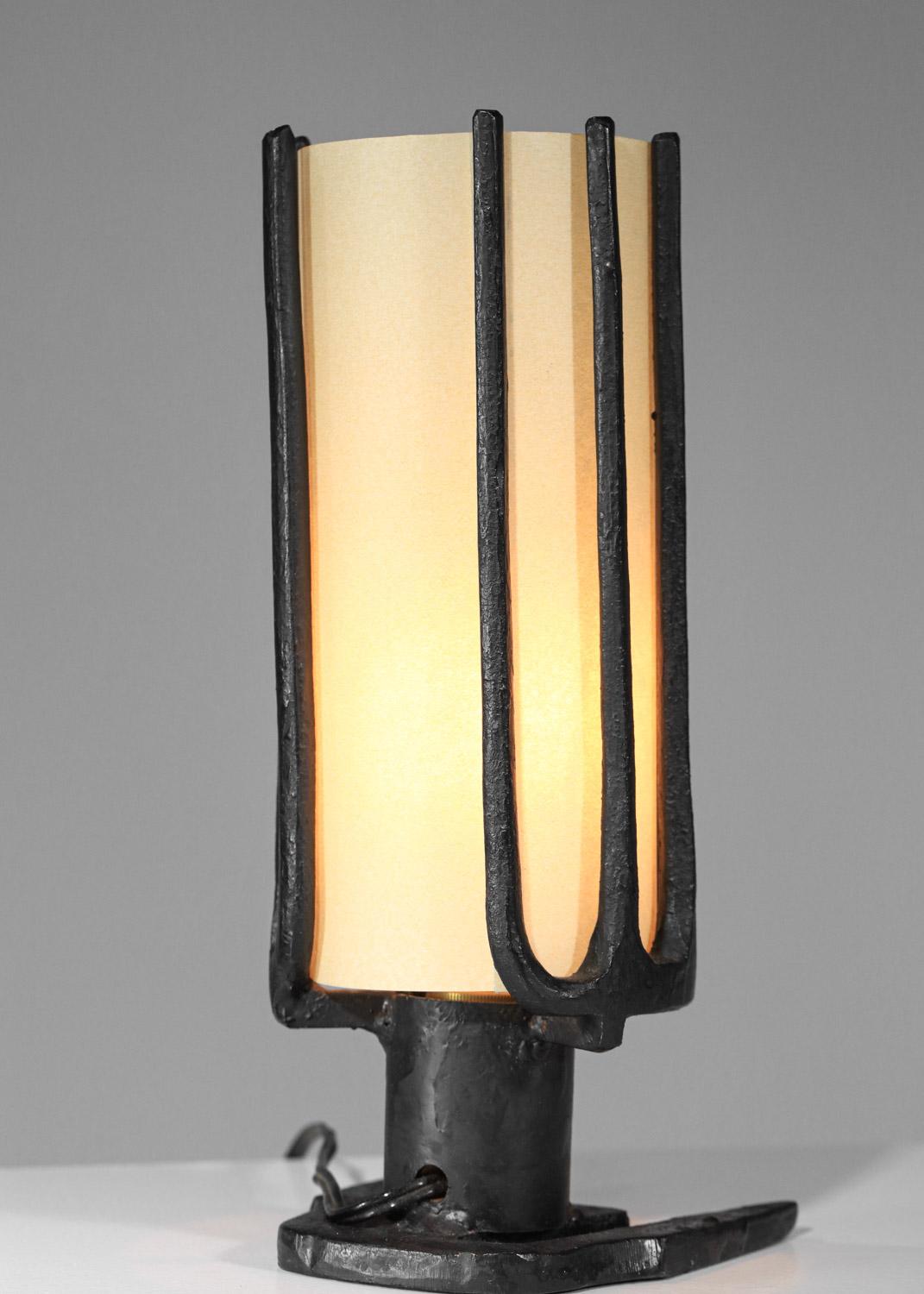 Small wrought iron table lamp French popular work unique piece 3