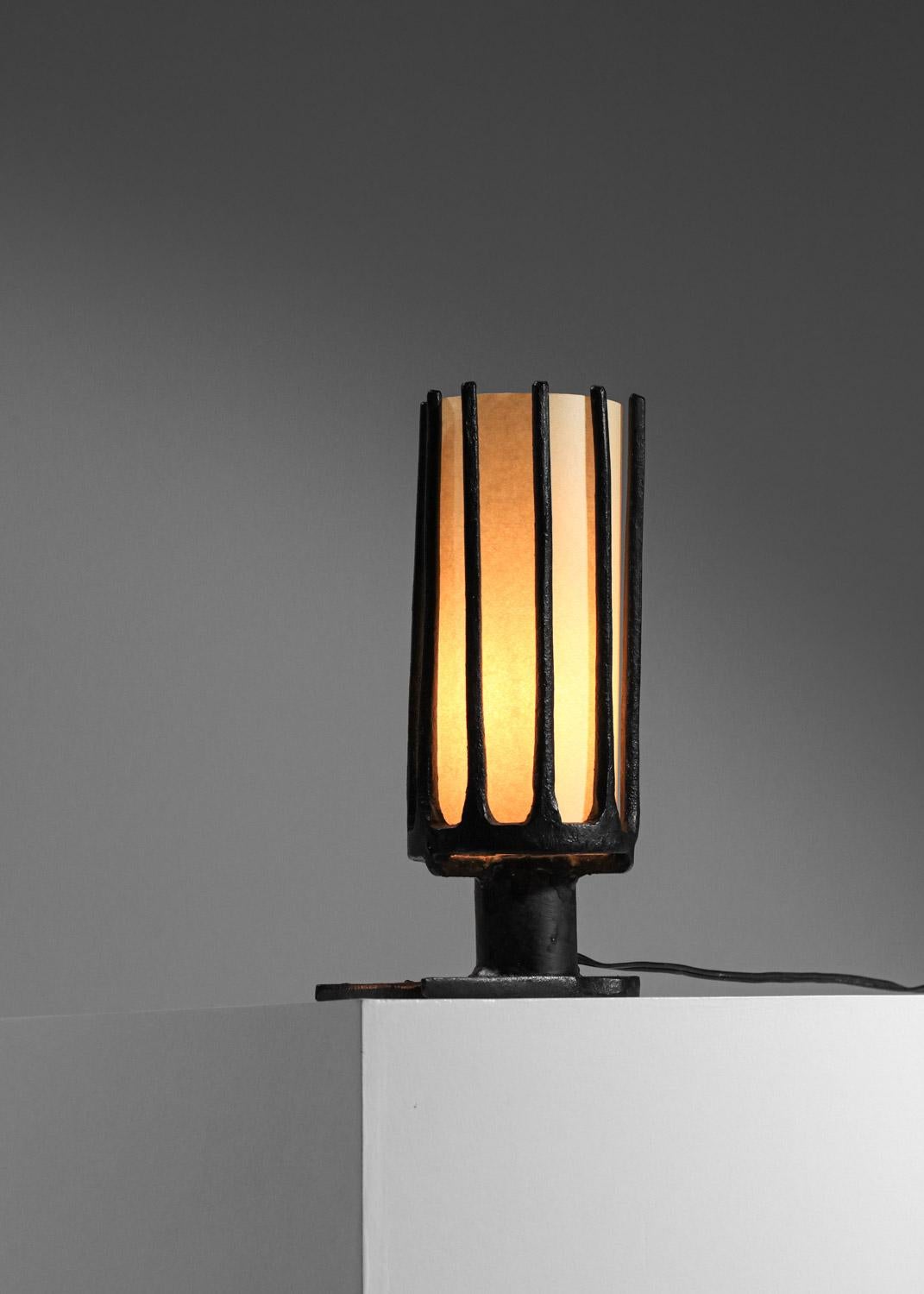 Hand-Crafted Small wrought iron table lamp French popular work unique piece