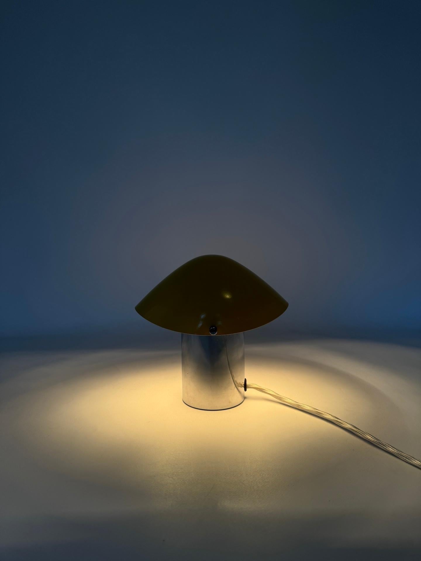 Mid-Century Modern Small Yellow Adjustable Table Lamp by Josef Hurka, Circa 1960, Czechoslovakia.