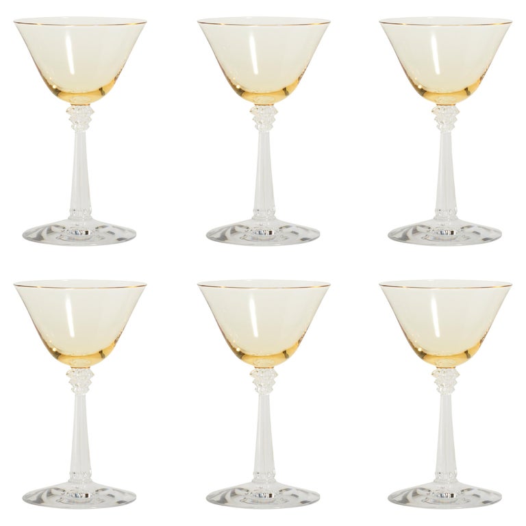 Small Yellow Cocktail Glasses Set of Six at 1stDibs