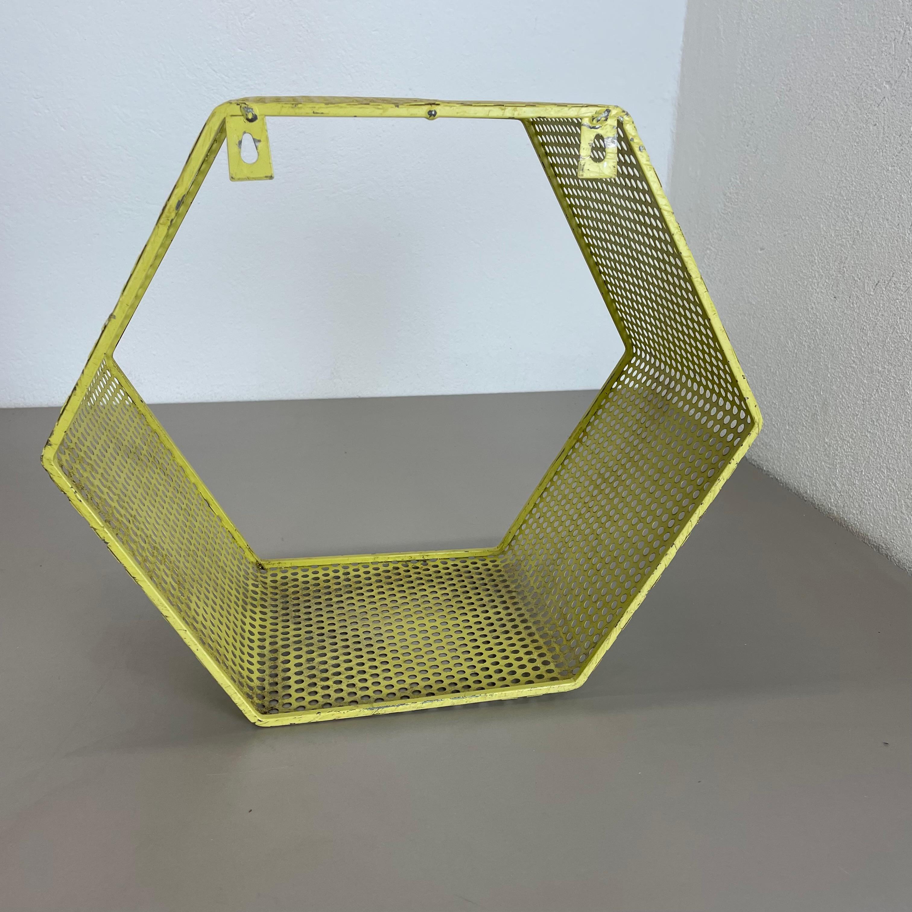 small yellow cube form wall unit element by Mathieu Matégot attrib., France 1950 For Sale 8