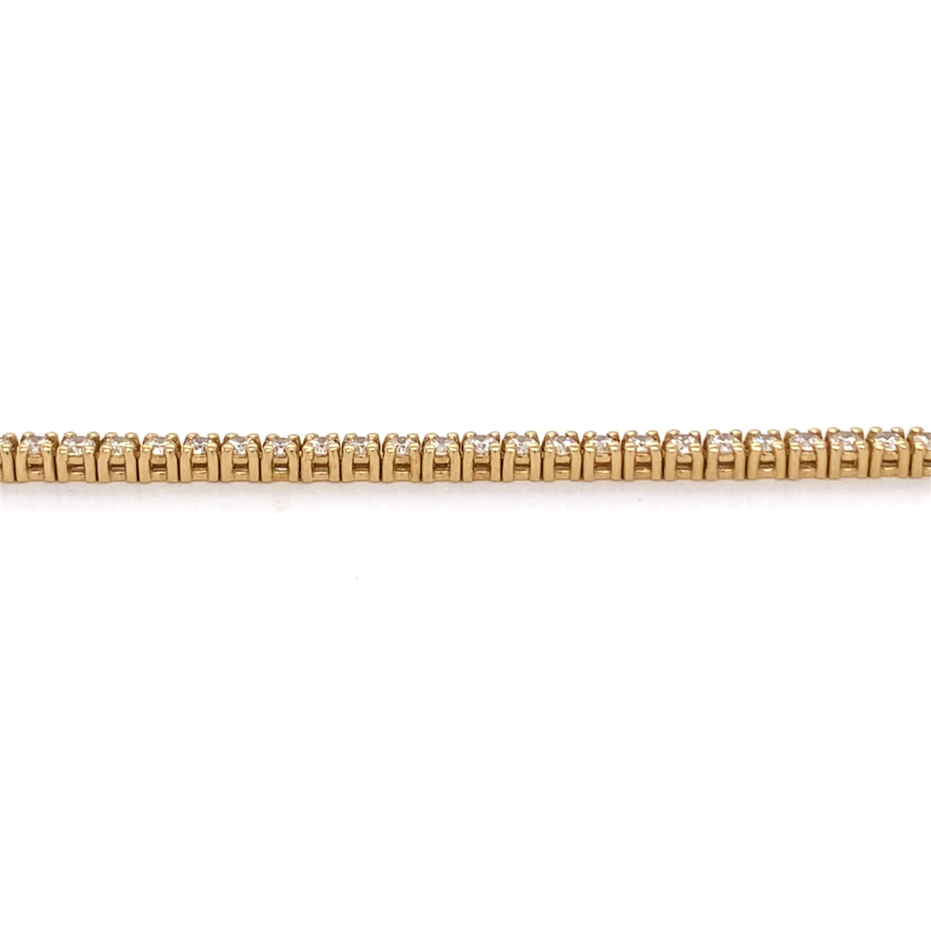 Brilliant Cut Small Yellow Gold Diamond Tennis/Line Bracelet