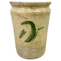 Small Yellow hand painted pharmacy pot