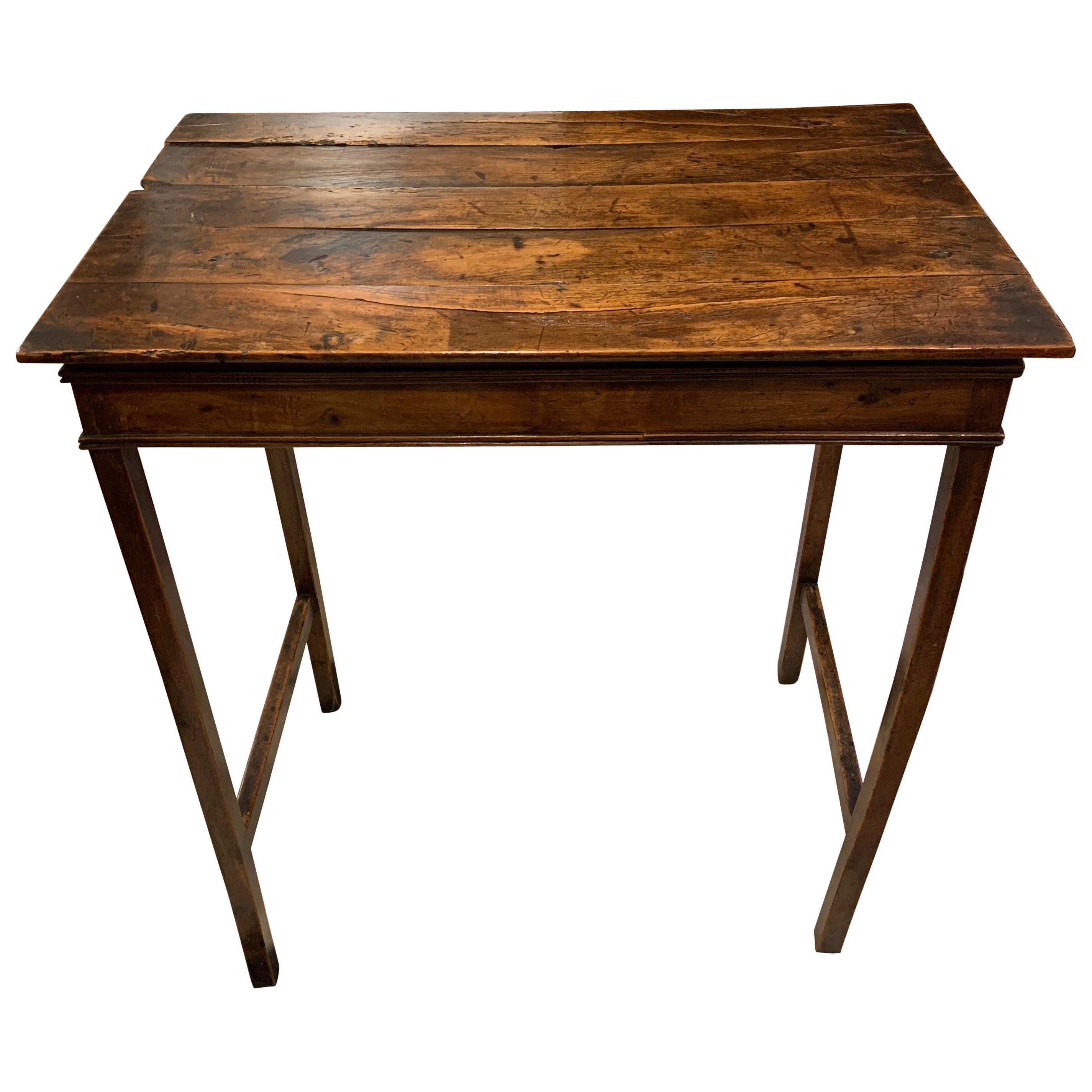 Small Yew Wood Multi Plank Provincial Occasional Table