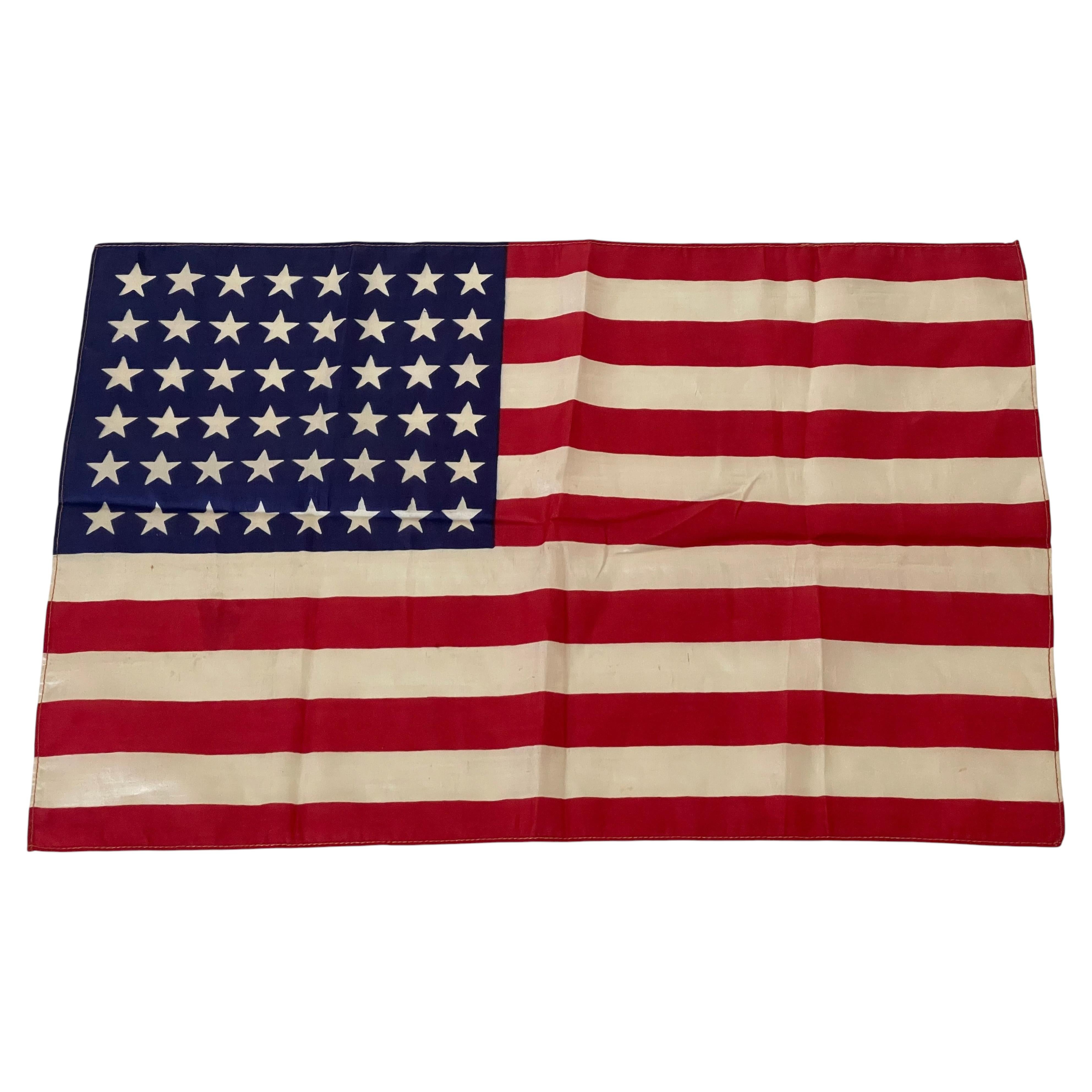 SmallbAntique American 48 Stars Flag For Sale