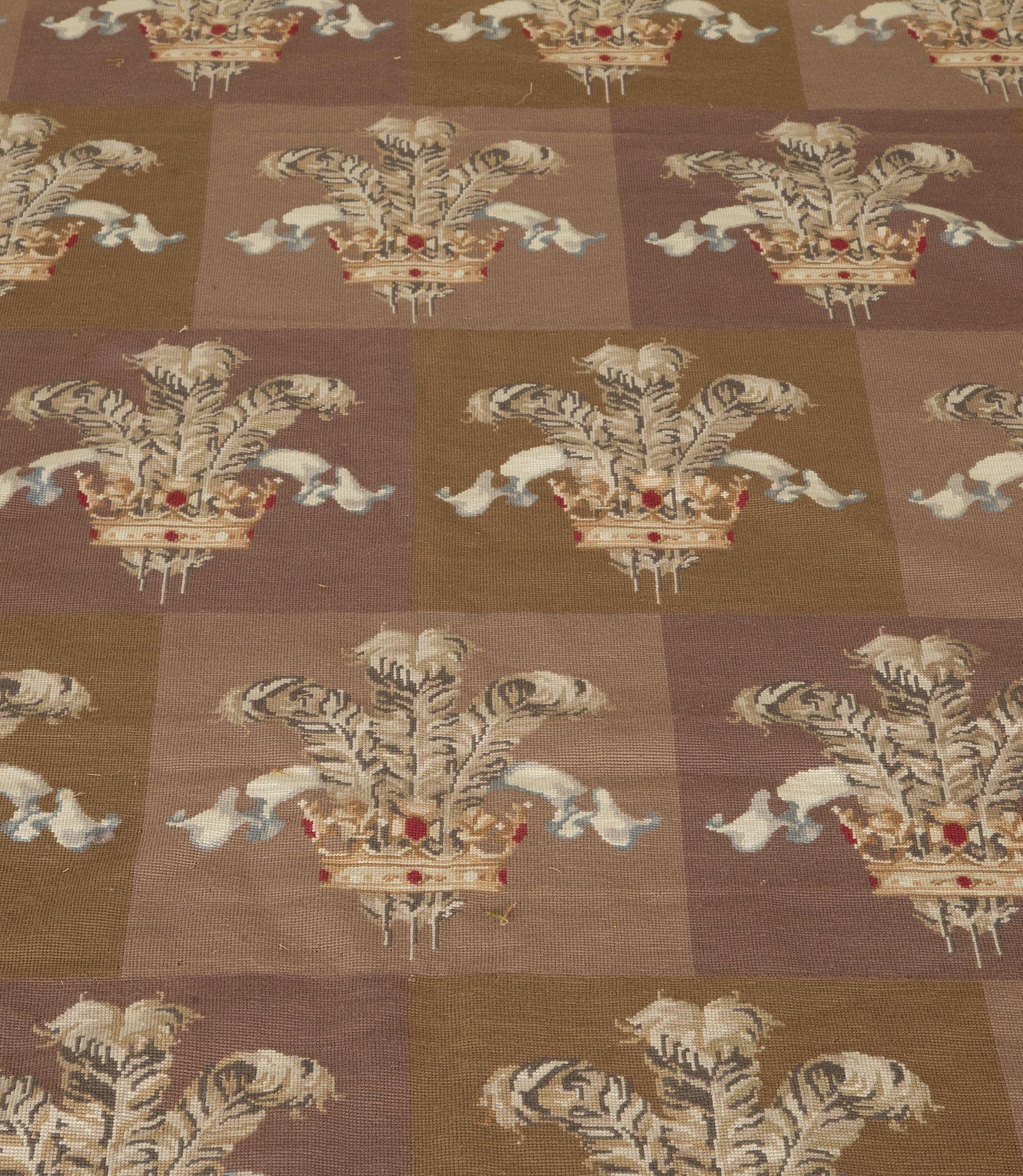 Fin du XIXe siècle Petit tapis à l'aiguille anglais du 19e siècle en vente