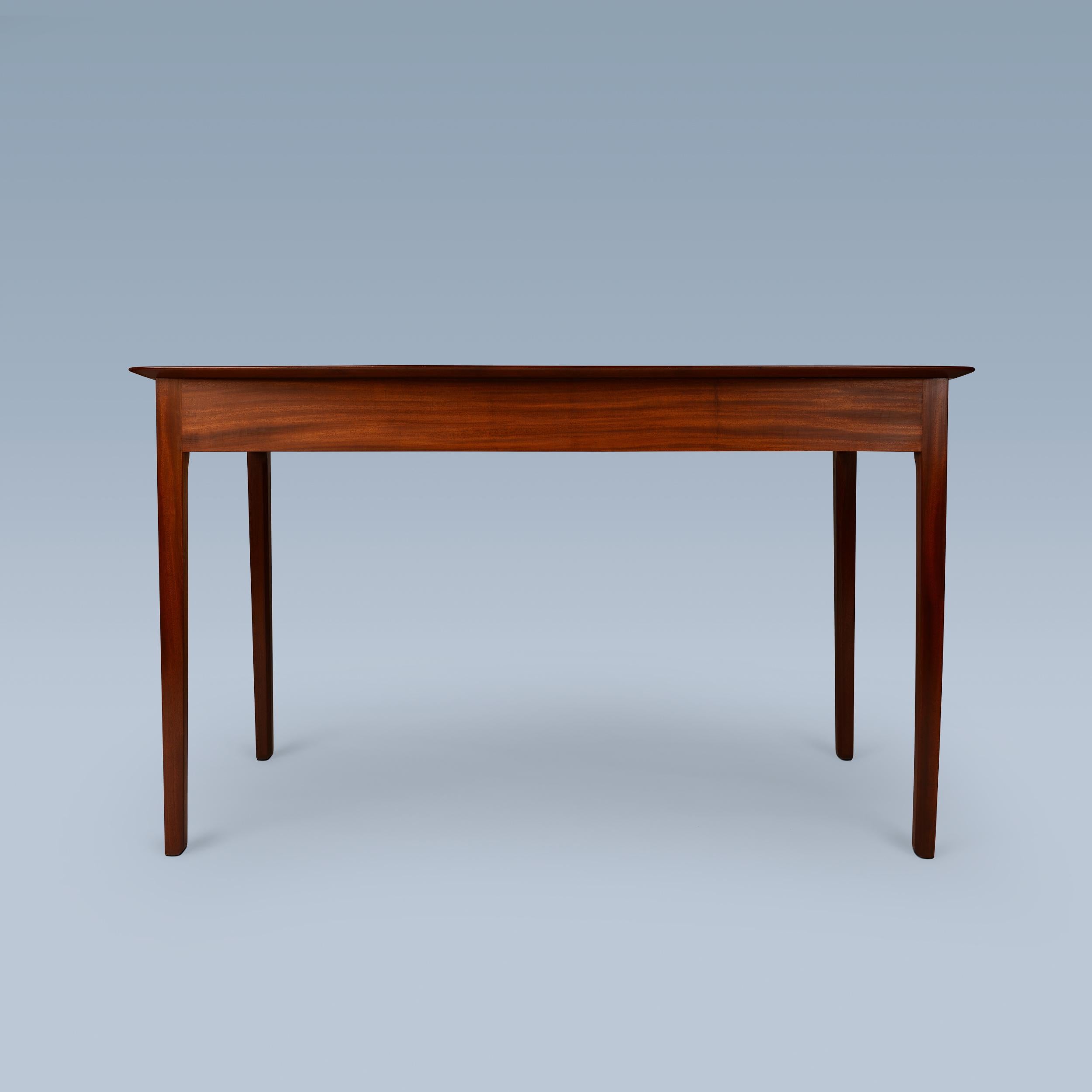 Brass Smaller Danish Lady’s writing desk in mahogany with drawers and brass details For Sale