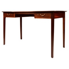 Retro Smaller Danish Lady’s writing desk in mahogany with drawers and brass details