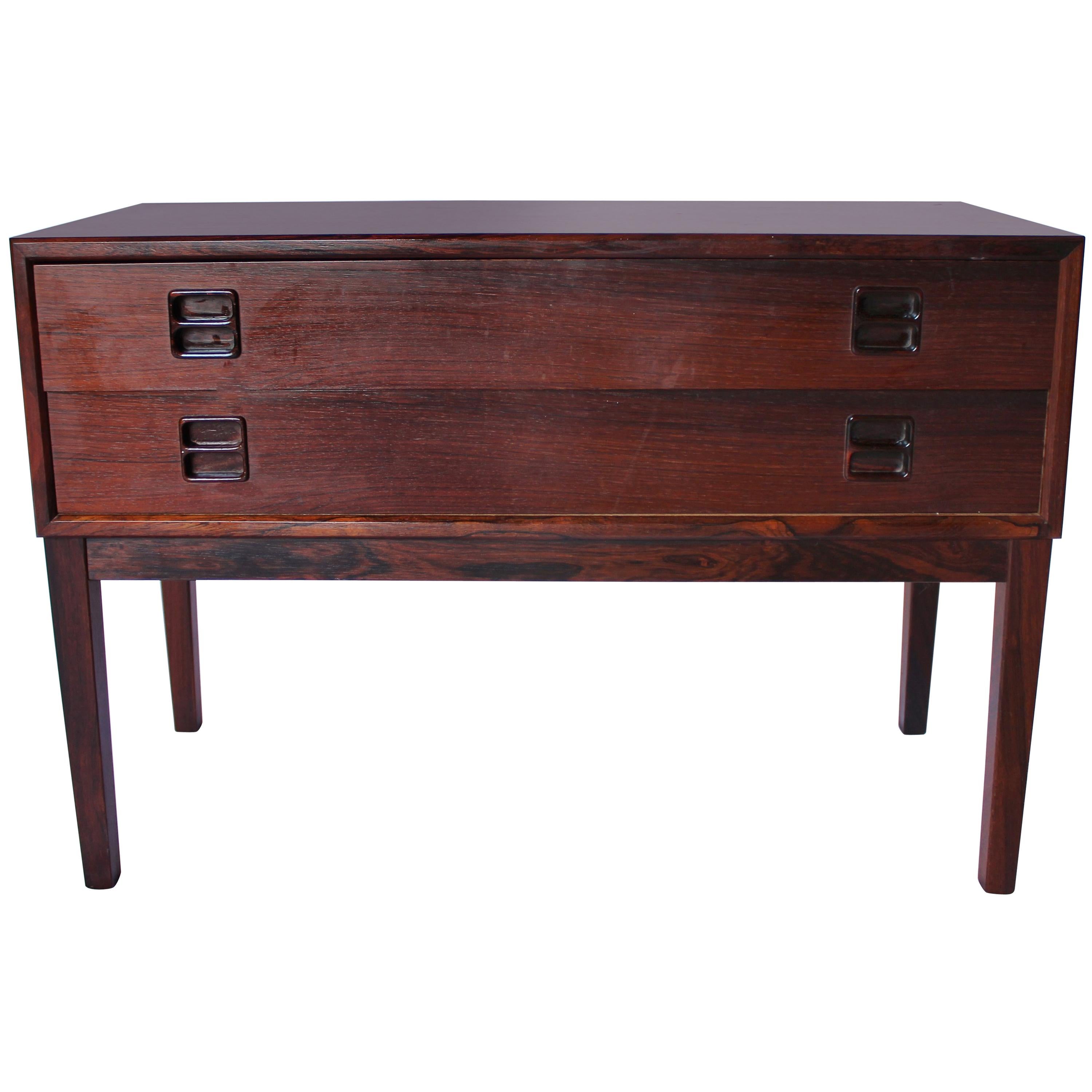 Smaller Dresser with Two Drawers in Rosewood of Danish Design from the 1960s For Sale