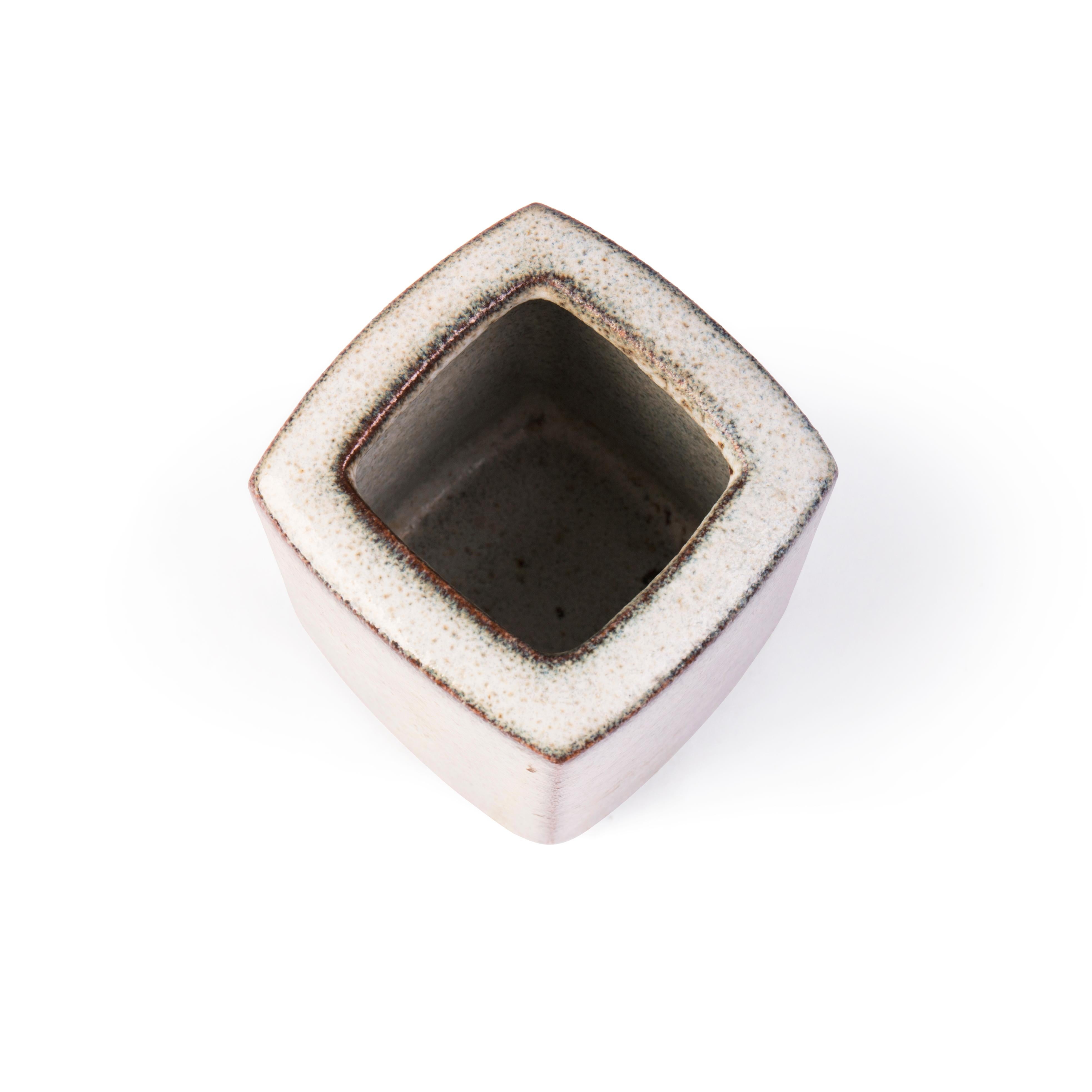 Danese Vaso più piccolo in gres grigio smaltato con sfumature di blu in vendita