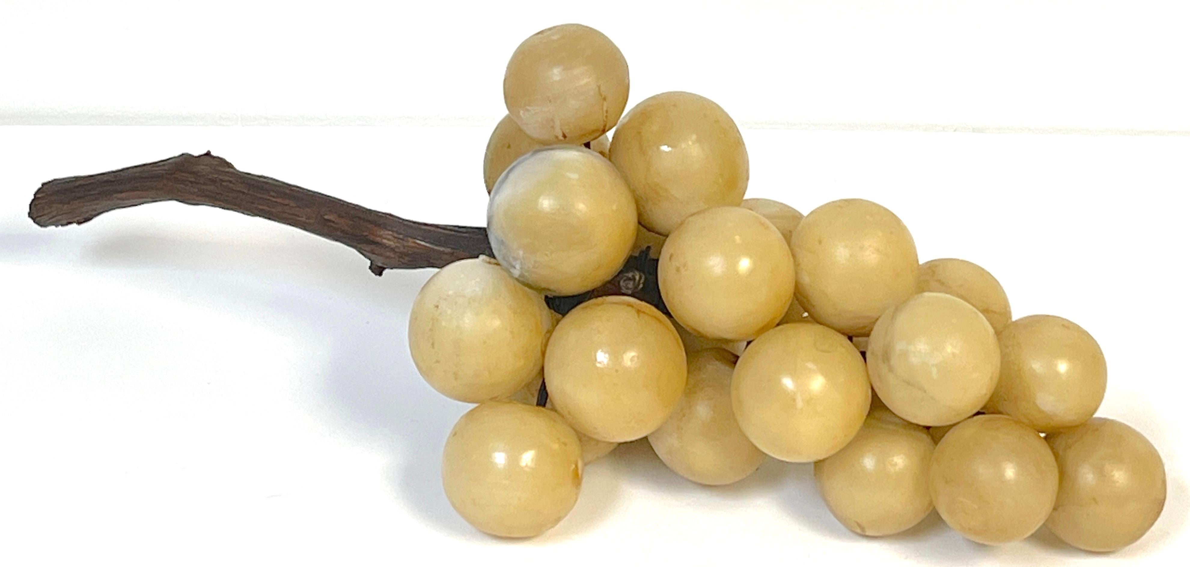 Midcentury Italian marble & fruitwood grape cluster
Italy, 1970s
A good size example with natural root stem. 
Ready to place.