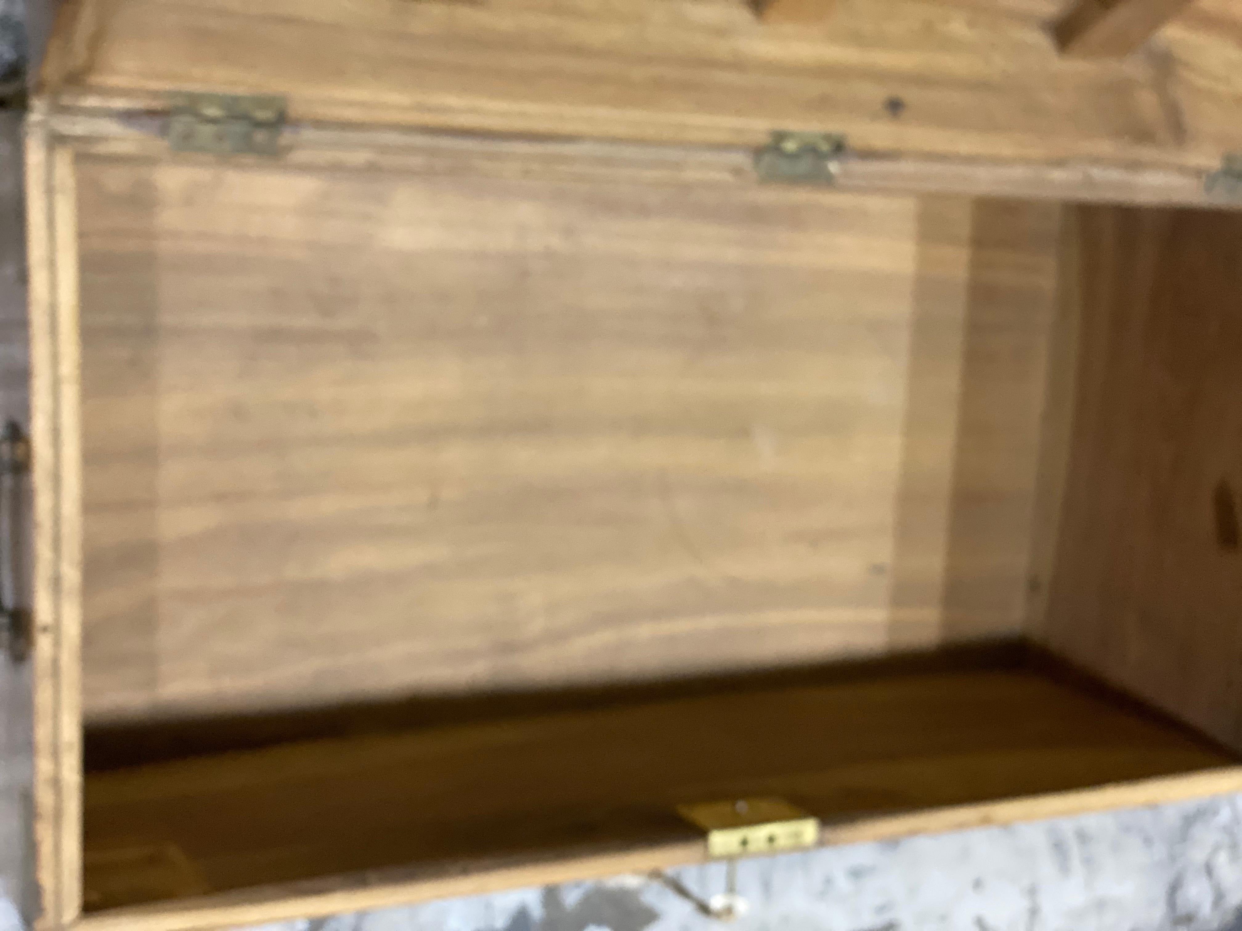 Smaller Mid-19th Century Camphor Wood Military Campaign Trunk 6