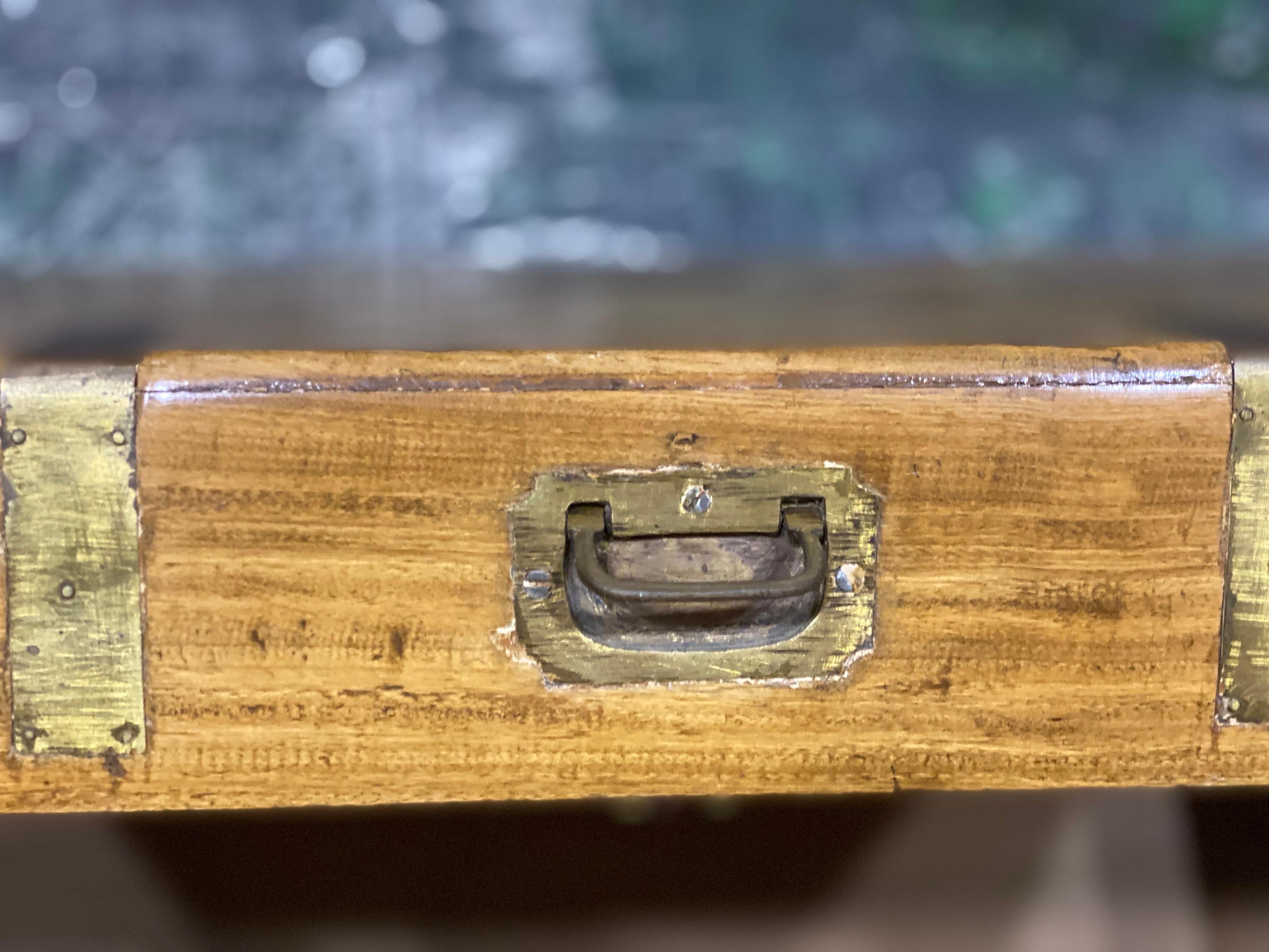 Smaller Mid-19th Century Camphor Wood Military Campaign Trunk 7