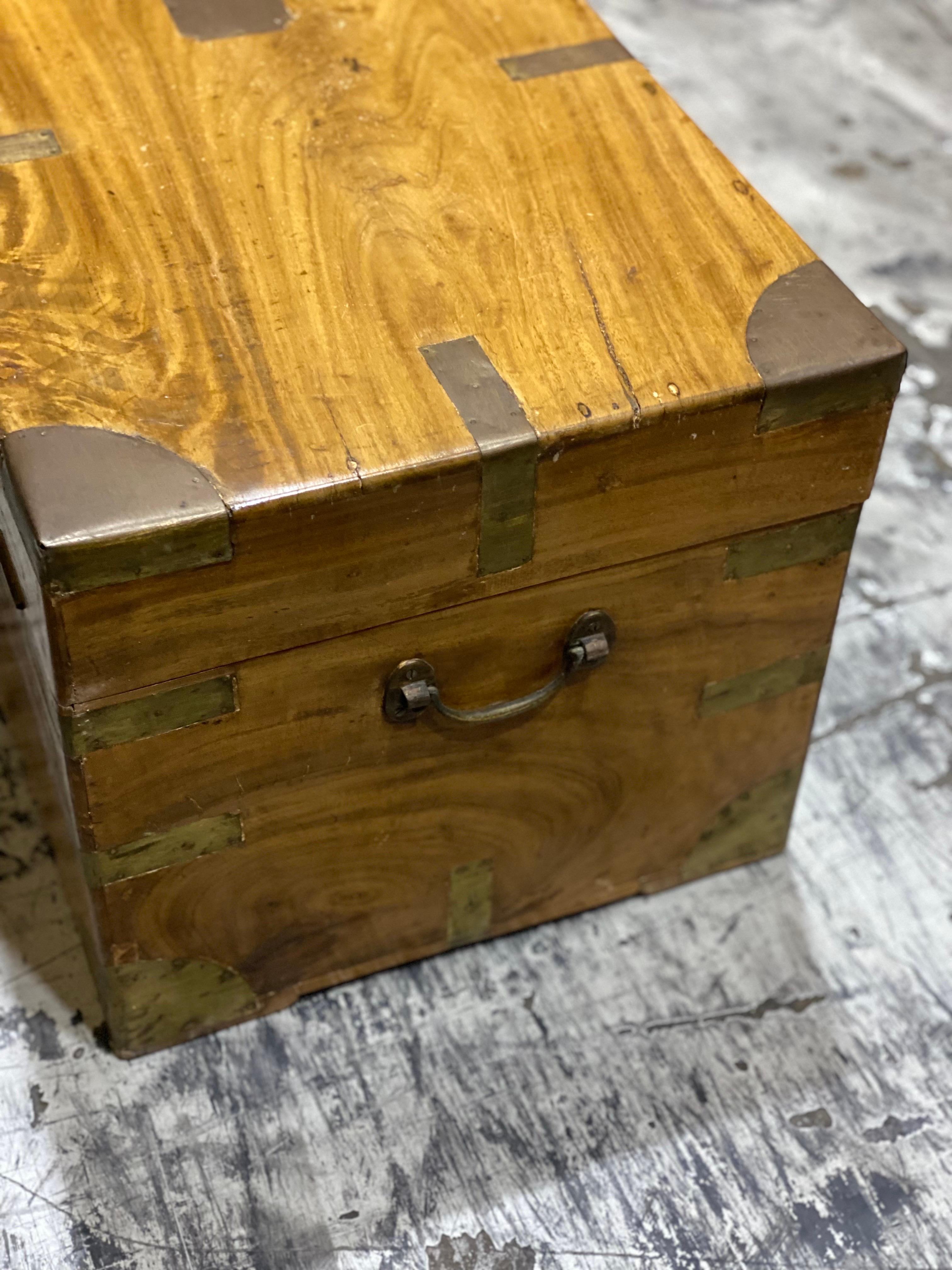 Smaller Mid-19th Century Camphor Wood Military Campaign Trunk 3