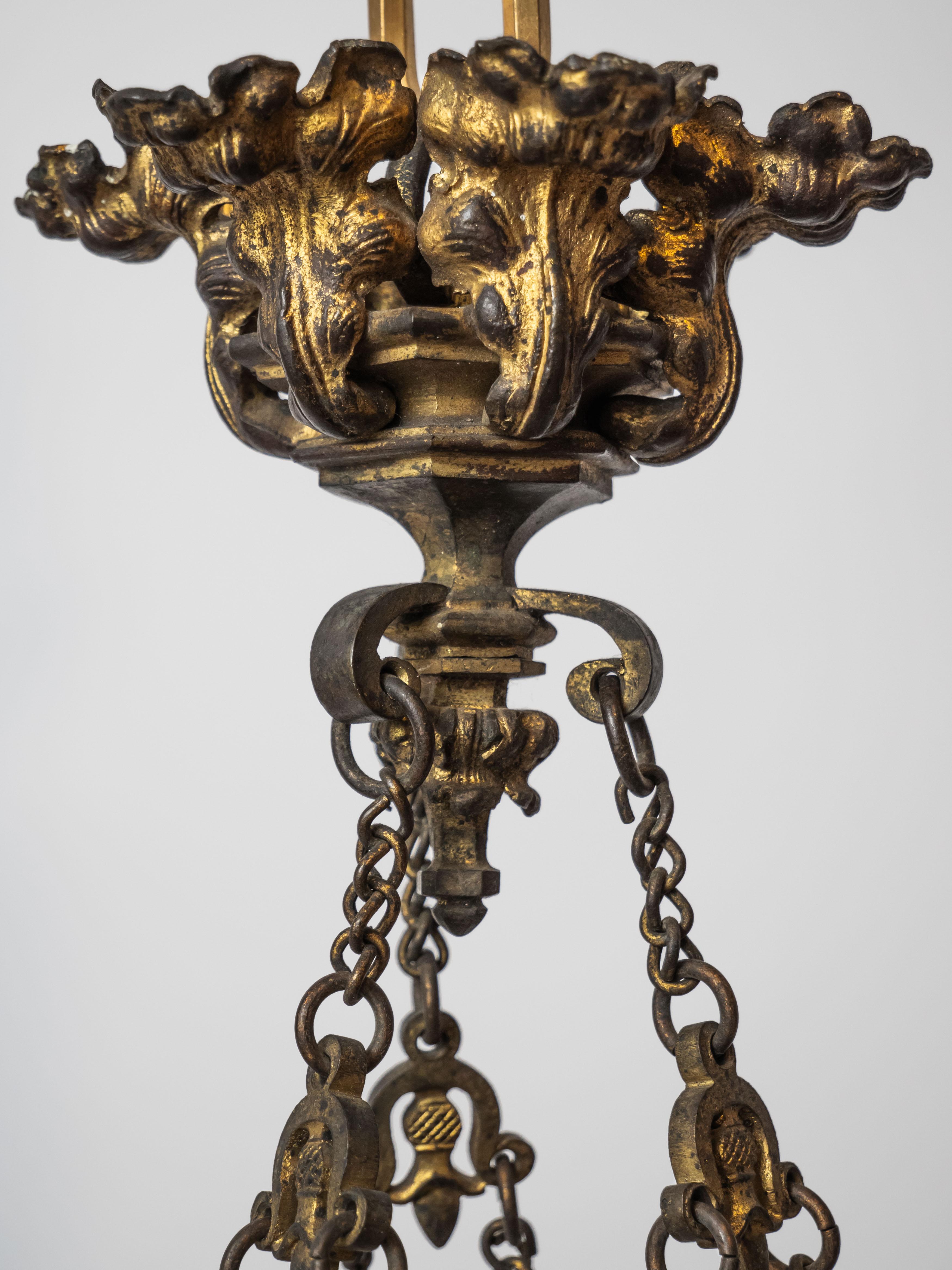 European Smaller Neo-Gothic chandelier For Sale