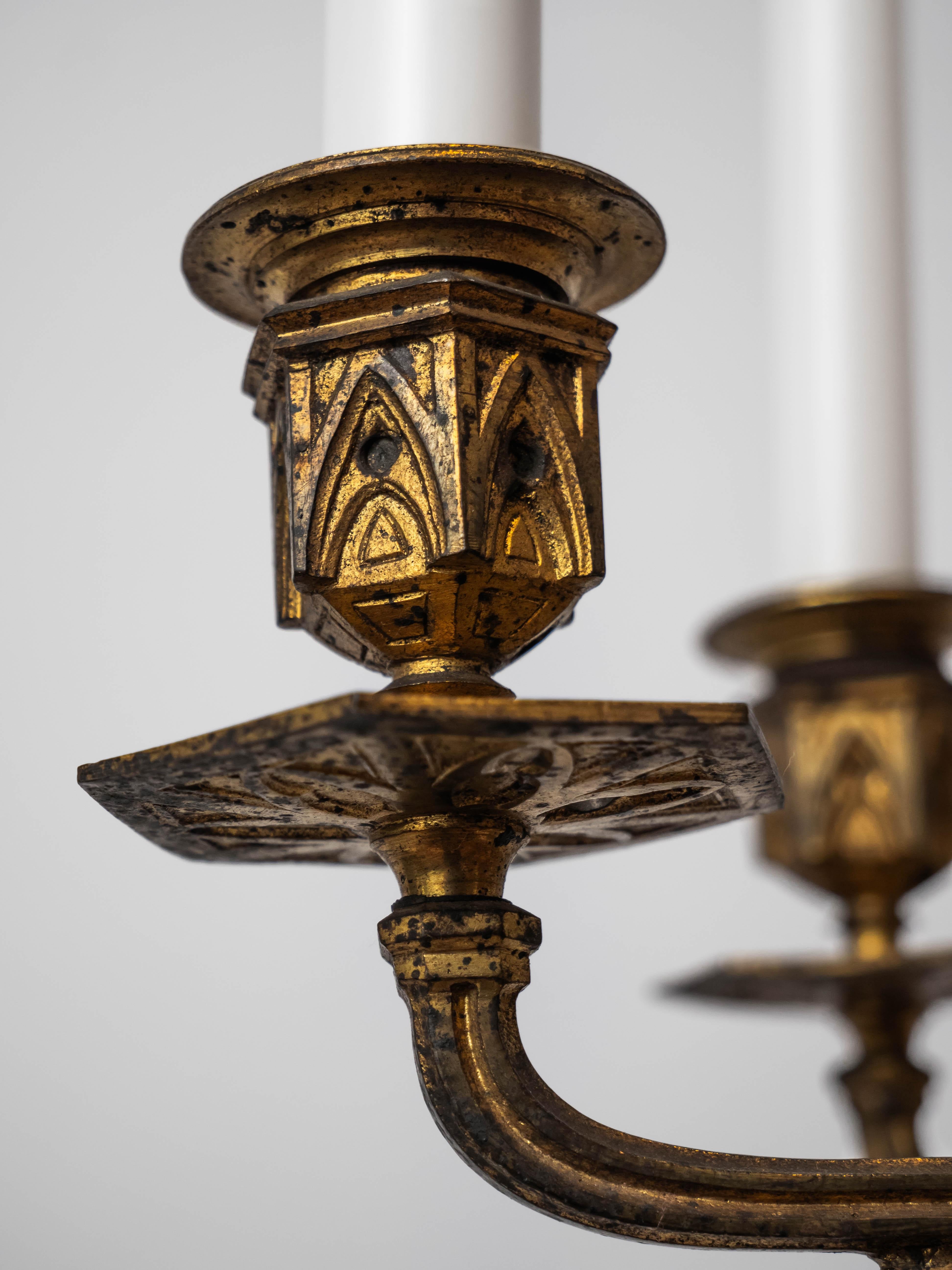 Smaller Neo-Gothic chandelier In Good Condition For Sale In STRAČOV, CZ