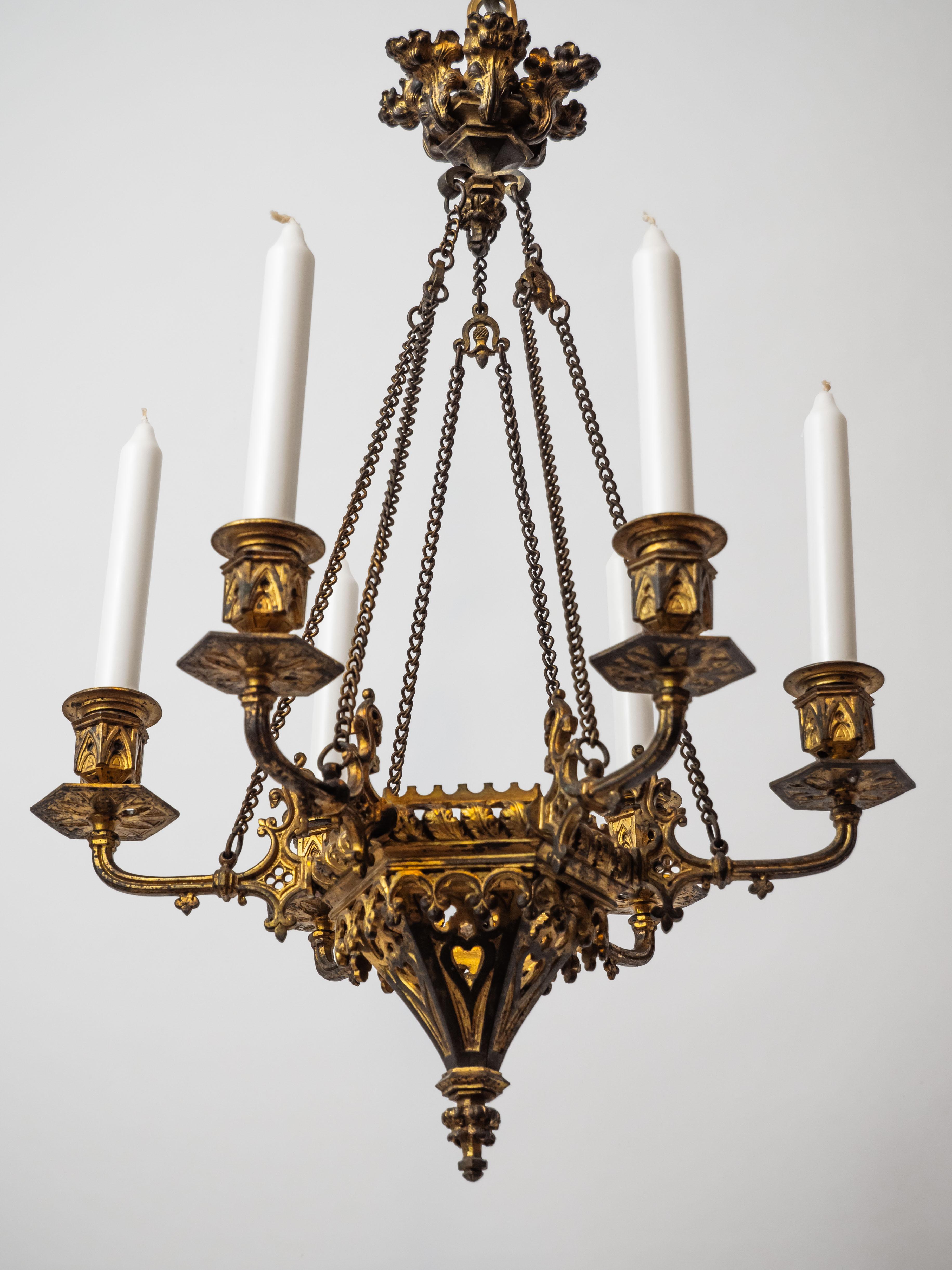 Smaller Neo-Gothic chandelier For Sale 2