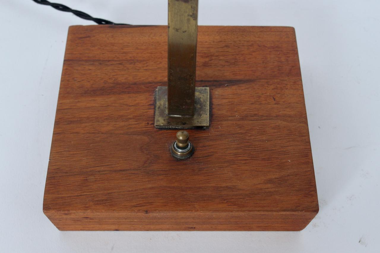 Smaller Nessen Studios Brass & Square Walnut Base Table Lamp, C. 1950 For Sale 6
