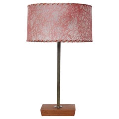 Vintage Smaller Nessen Studios Brass & Walnut Table Lamp, C. 1950