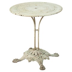 Smaller Scale Late 19th Century French Painted Iron Garden Table, Patio Table