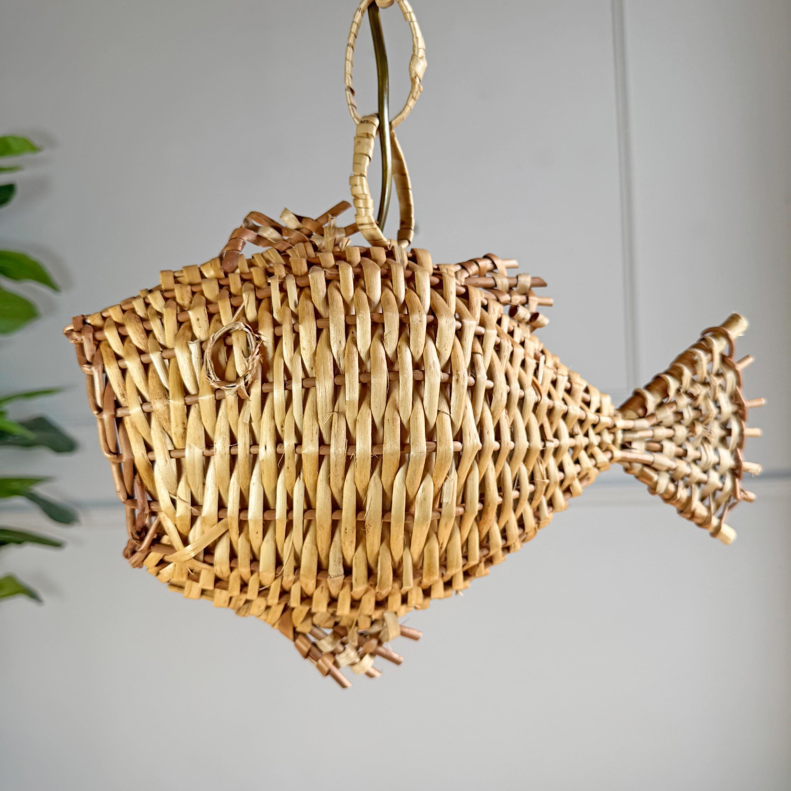 Kleinere Vintage-Fisch-Deckenleuchte Frankreich 1950er Jahre im Angebot 3