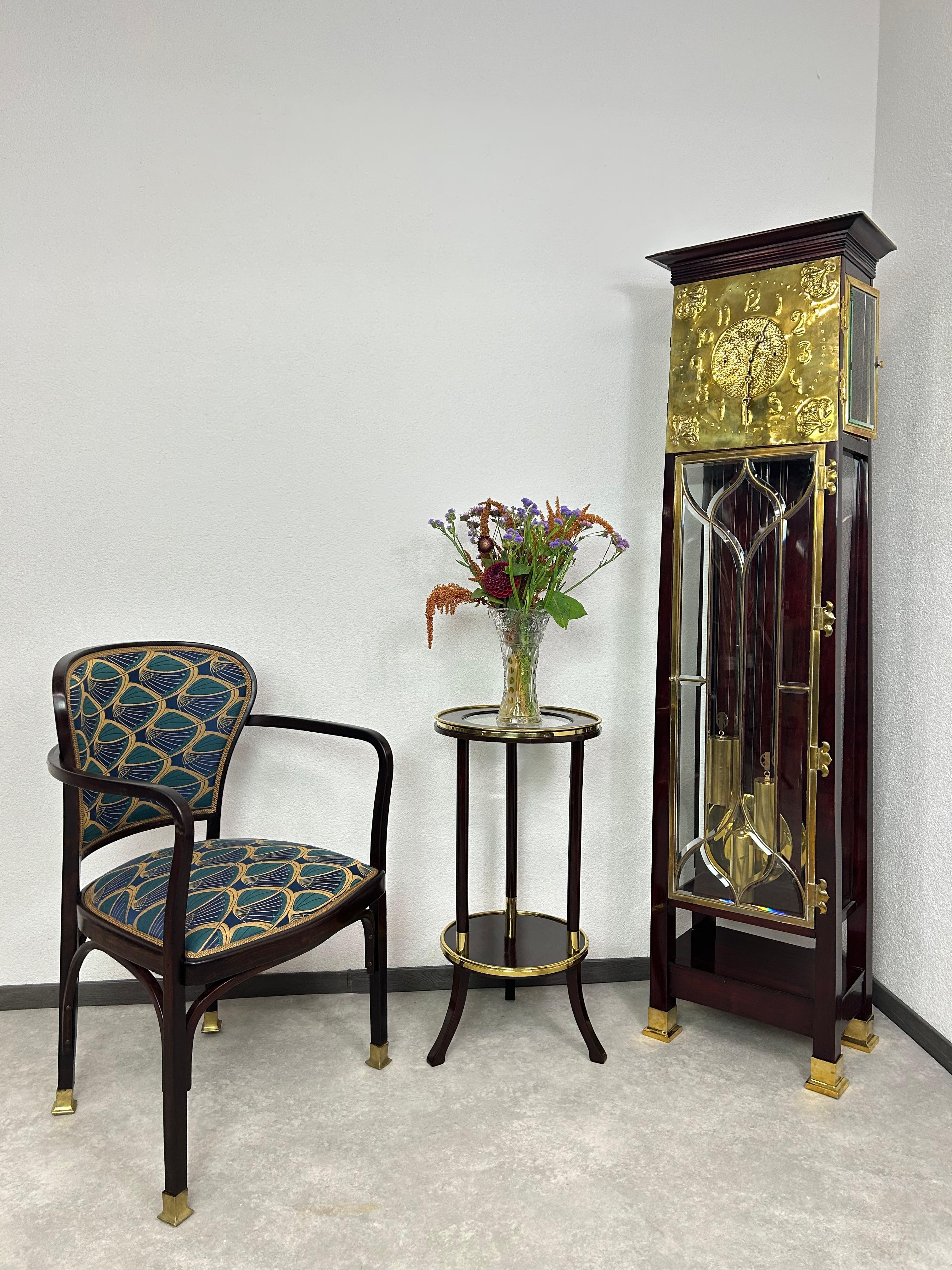 Smaller secession side table with brass fittings. Professionally stained and repolished.
