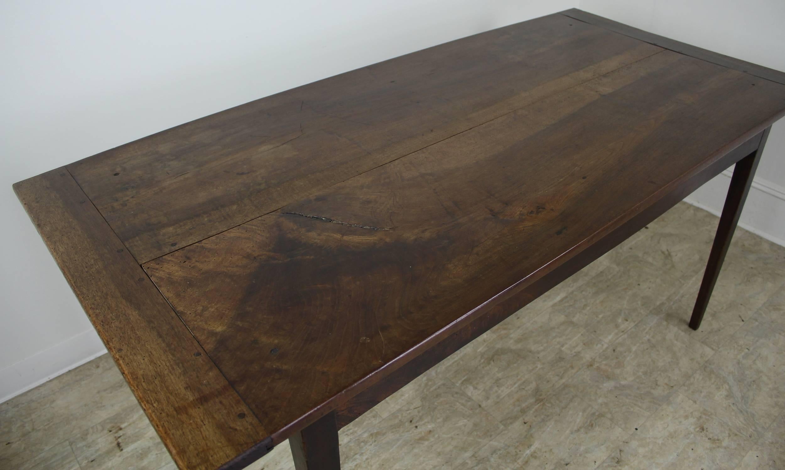 Smaller Two Plank Walnut Farm Table In Good Condition In Port Chester, NY