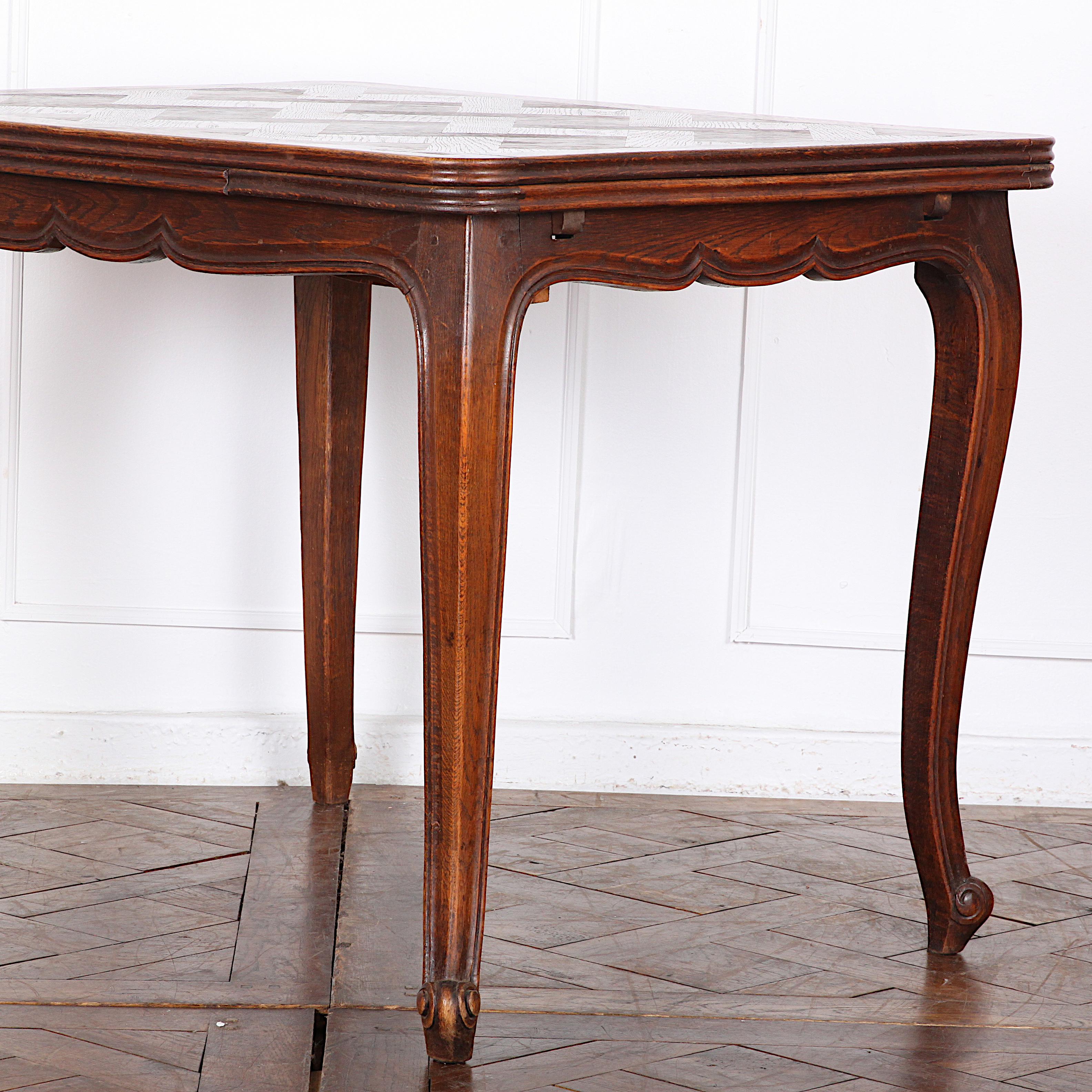 Mid-20th Century Smaller Vintage French Oak Drawleaf Table