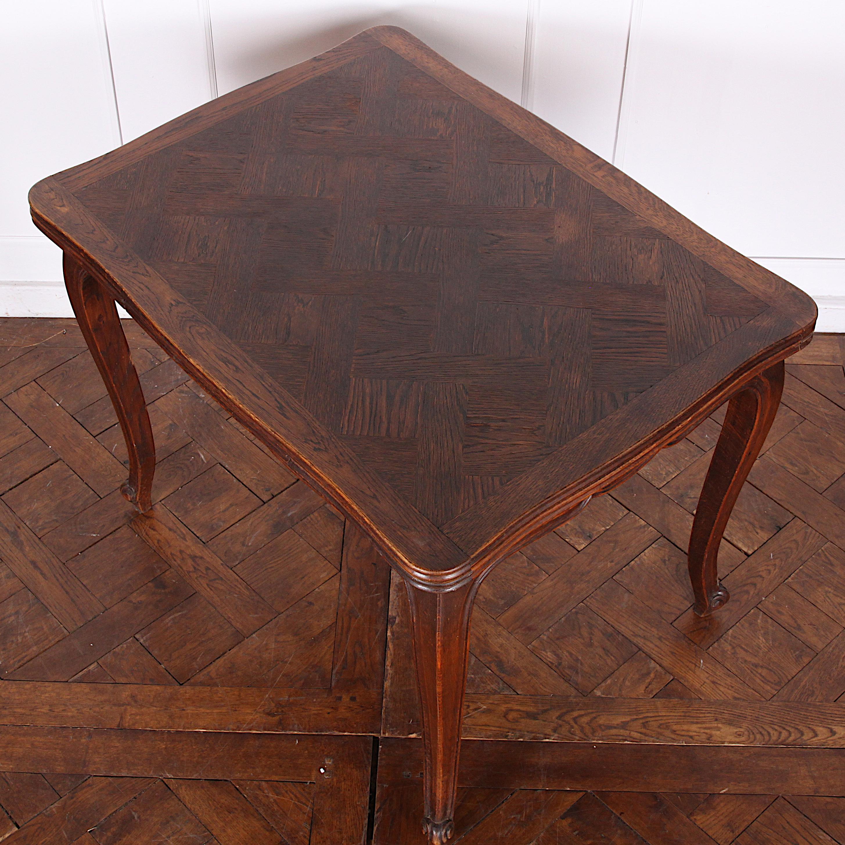 Smaller Vintage French Oak Drawleaf Table 1
