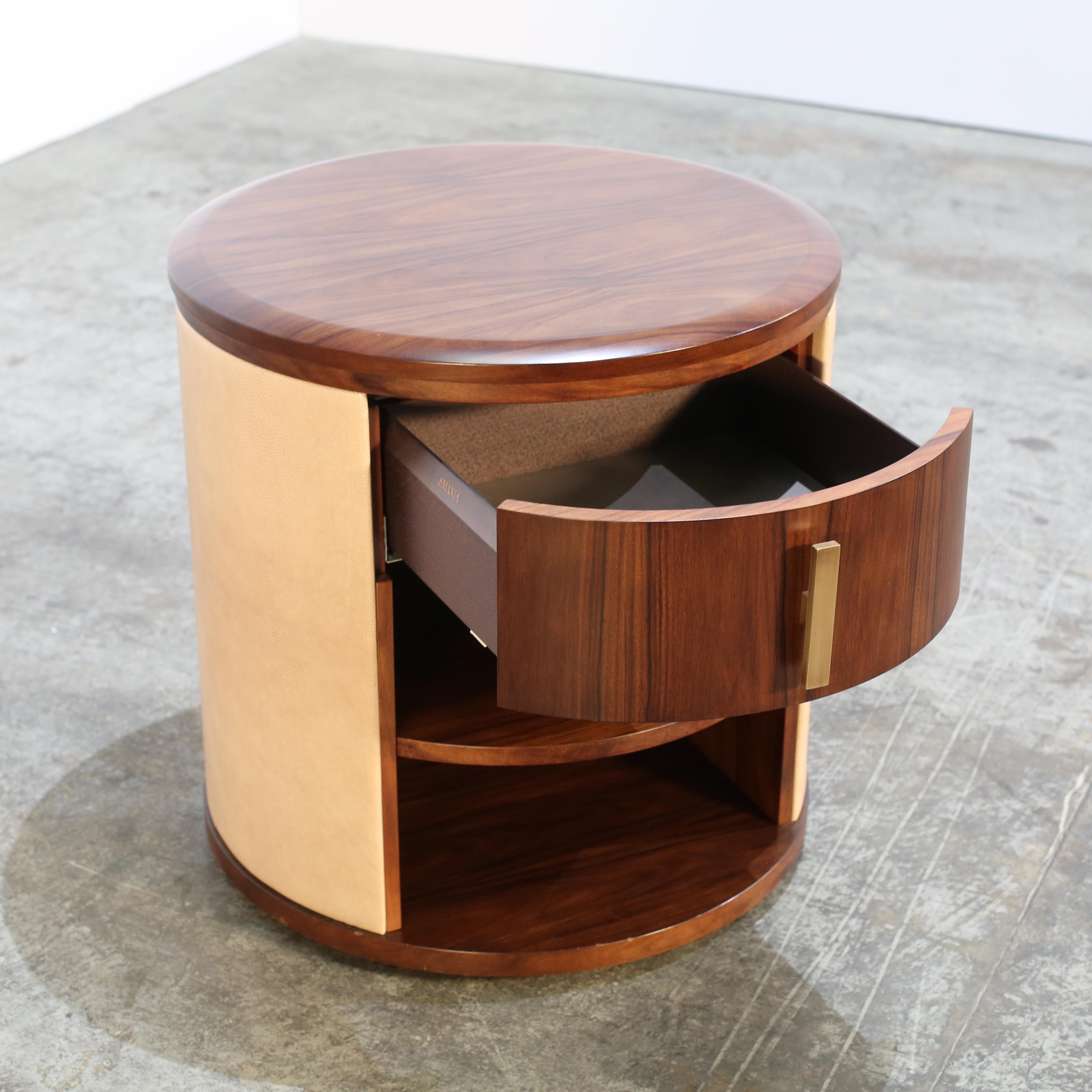 Leather Smania Argo Side Tables, Set of Two For Sale