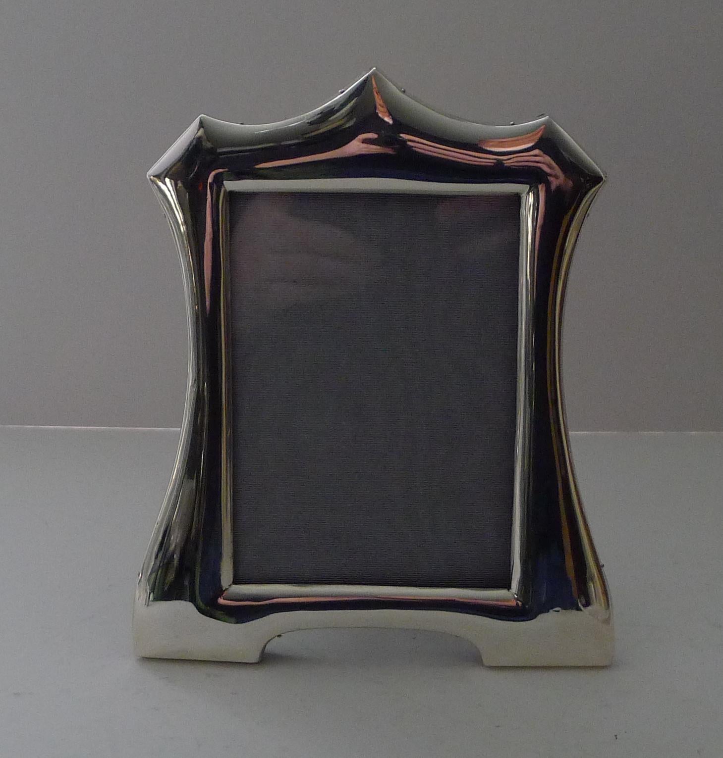 British Smart Antique English Silver Photograph Frame by Walker & Hall, 1913