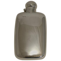 Smart Antique English Sterling Silver Liquor / Whisky Flask, 1901