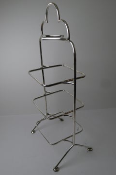 Smart Antique English Three Tier Cake Stand, Square Plates