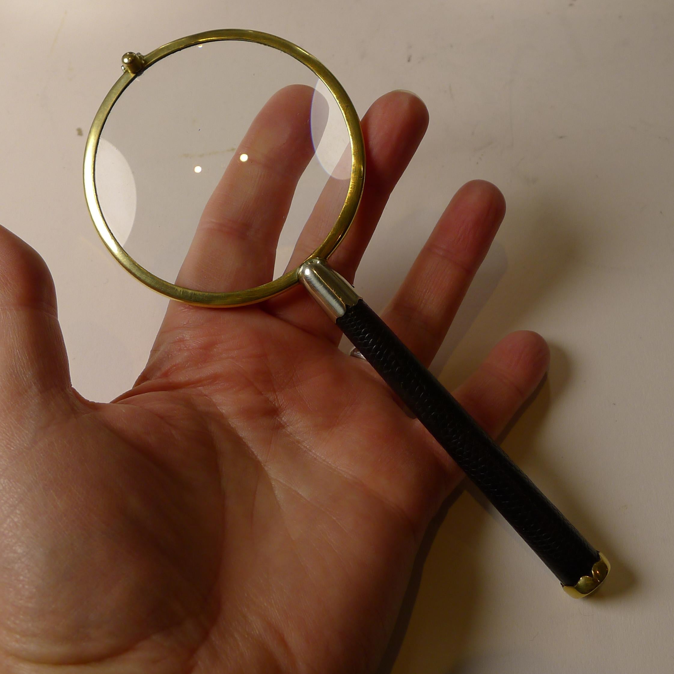Brass Smart Antique Magnifying Glass by P H Vogel & Co. c.1920